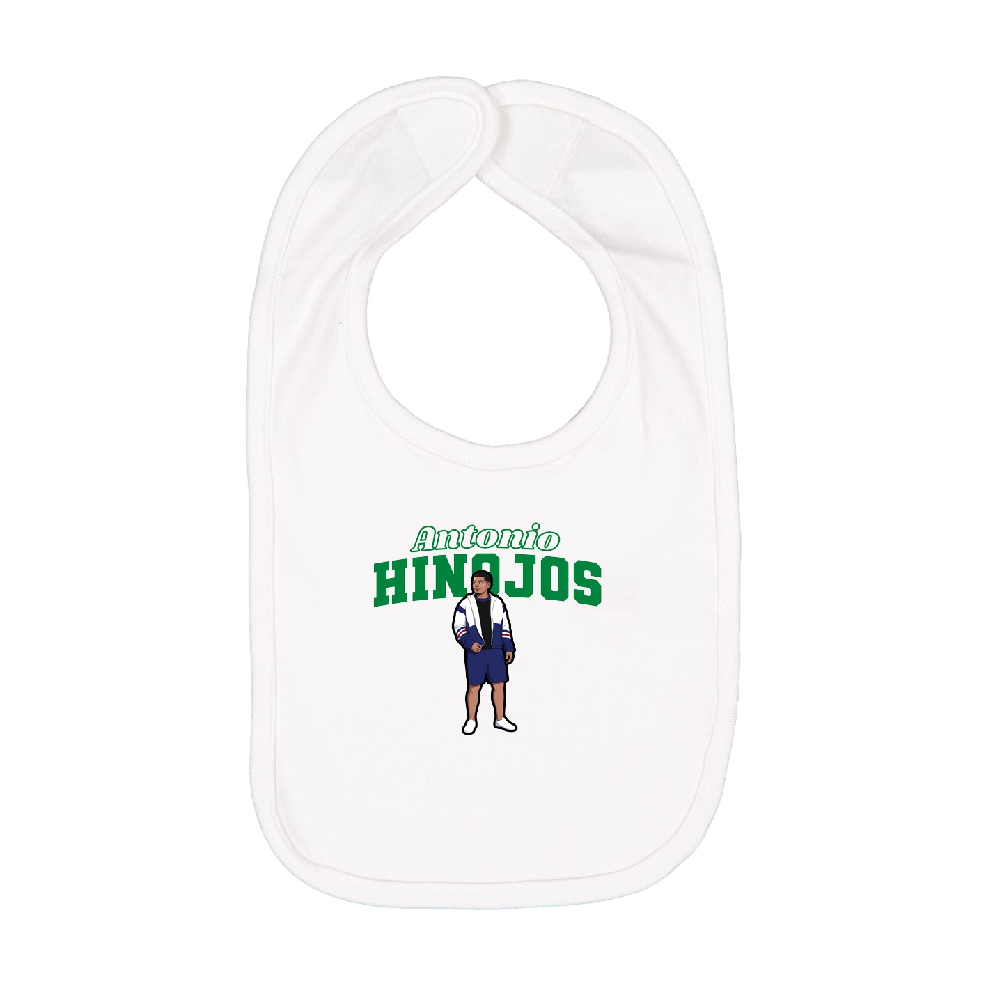 Infant Bib — Name Arch in White