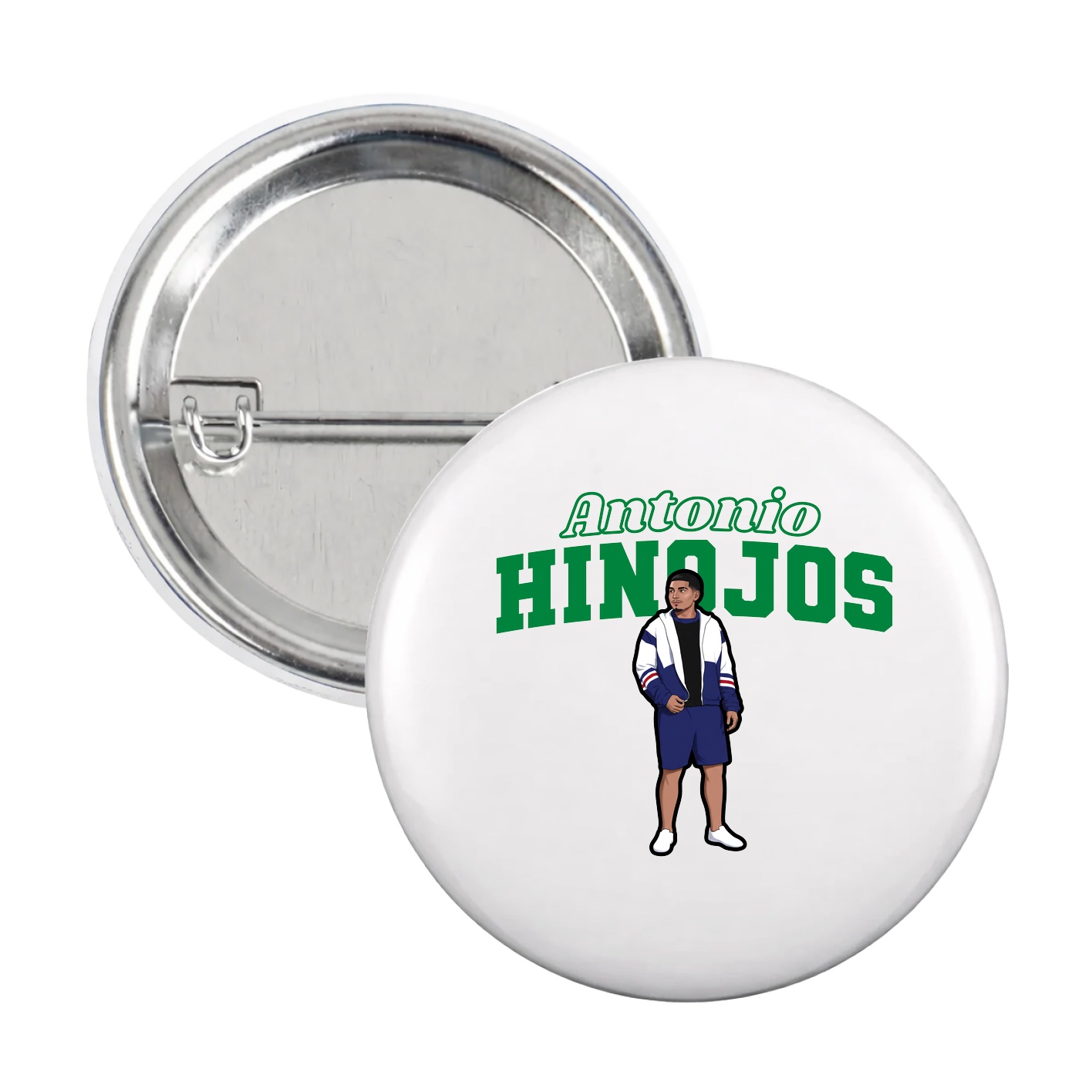 Game Day Button — Name Arch in White