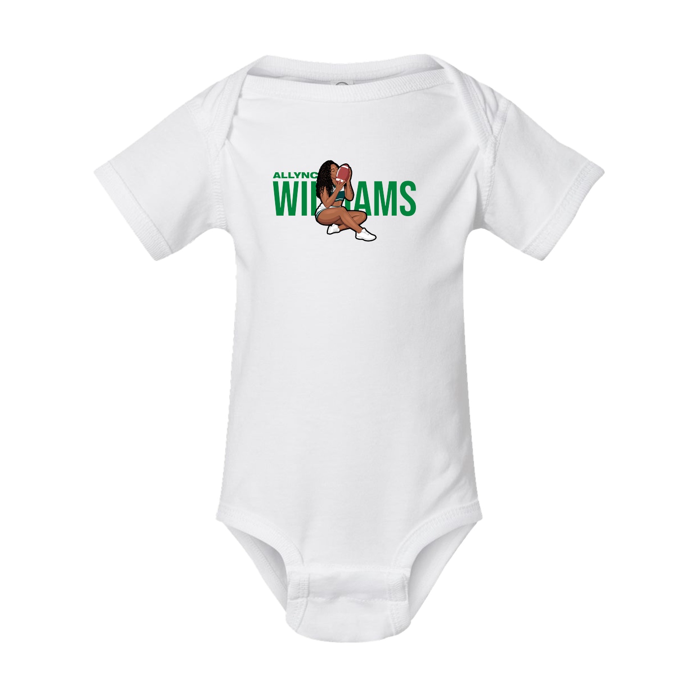 Baby Onesie — Player Name in White