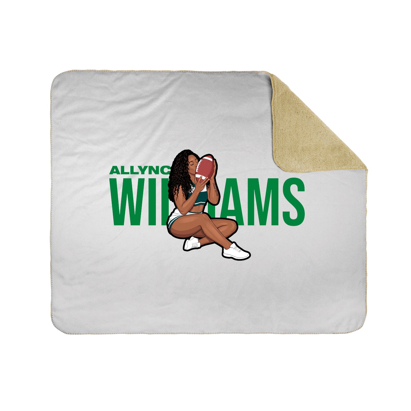 Throw Blanket — Player Name in White