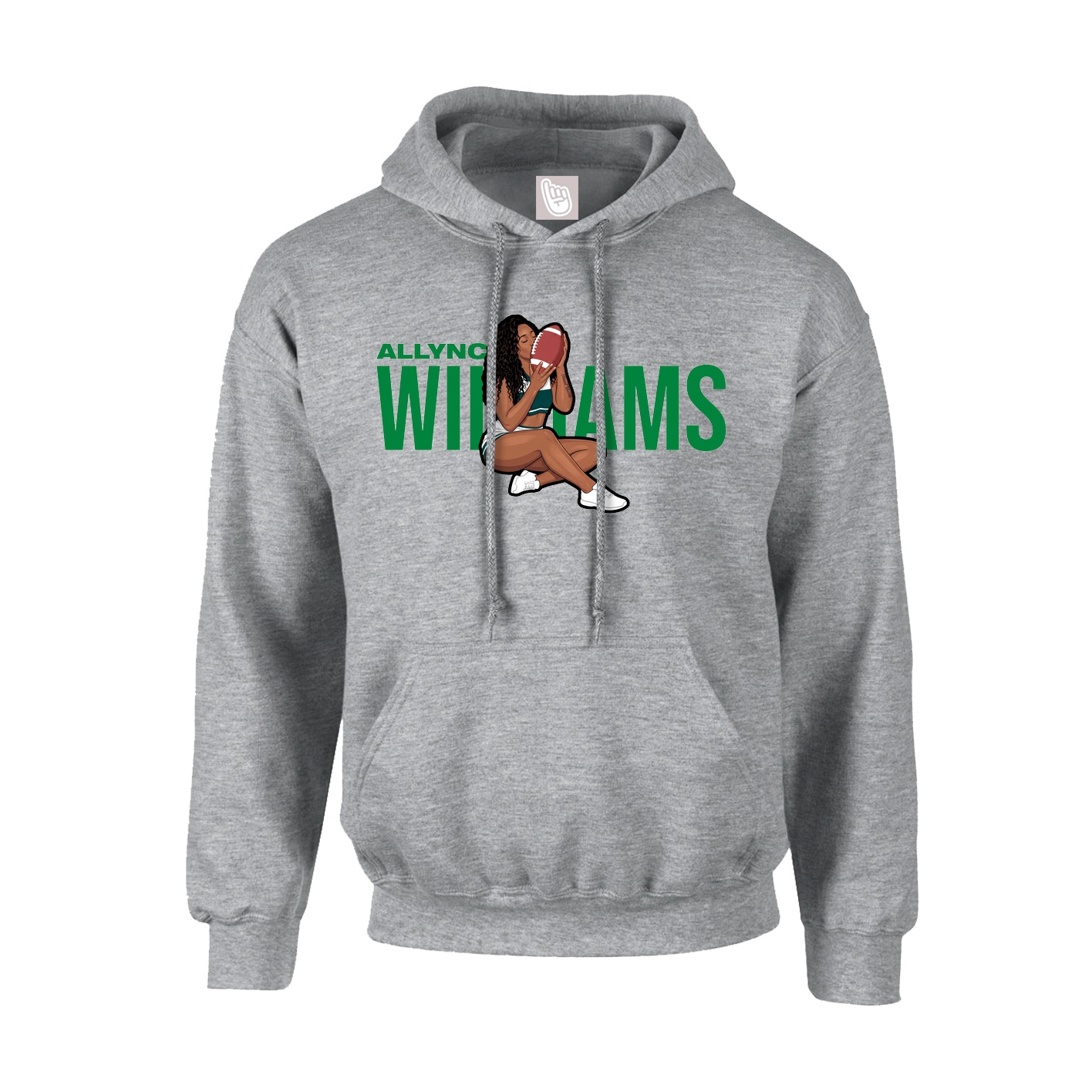 Youth Hoodie — Player Name in Grey