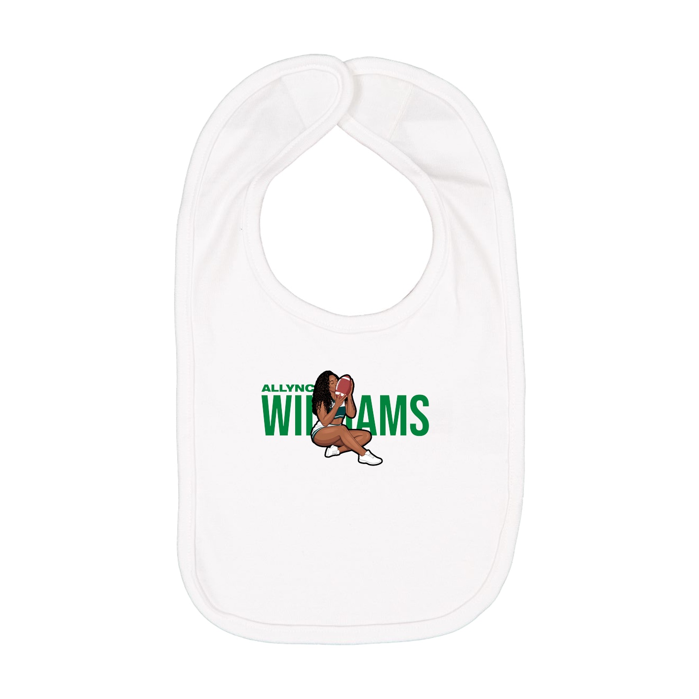 Infant Bib — Player Name in White