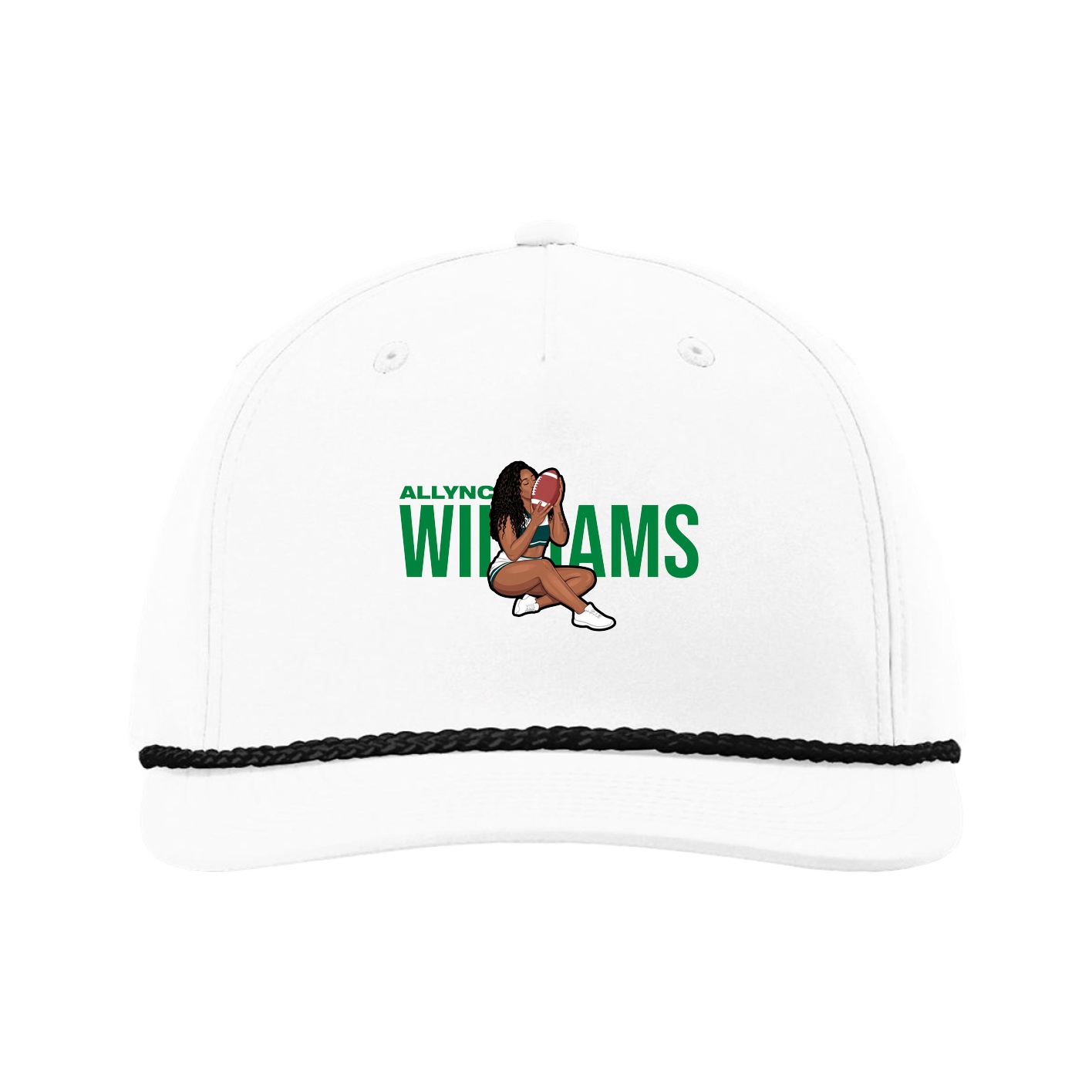 Five-Panel Classic Rope Cap — Player Name in White