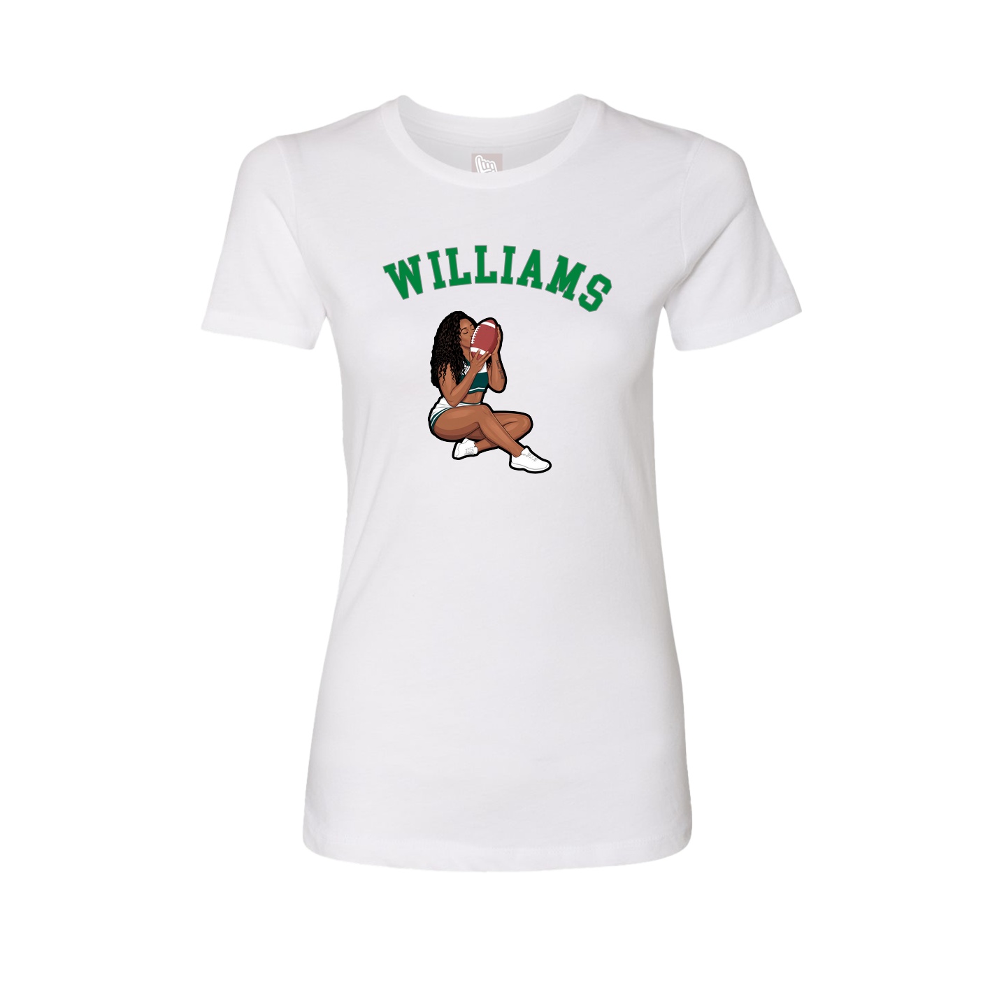 Fitted Women's Tee — Shirsey Arch in White