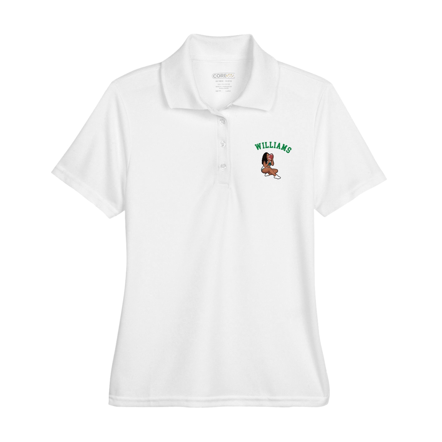 Womens Performance Polo — Shirsey Arch in White