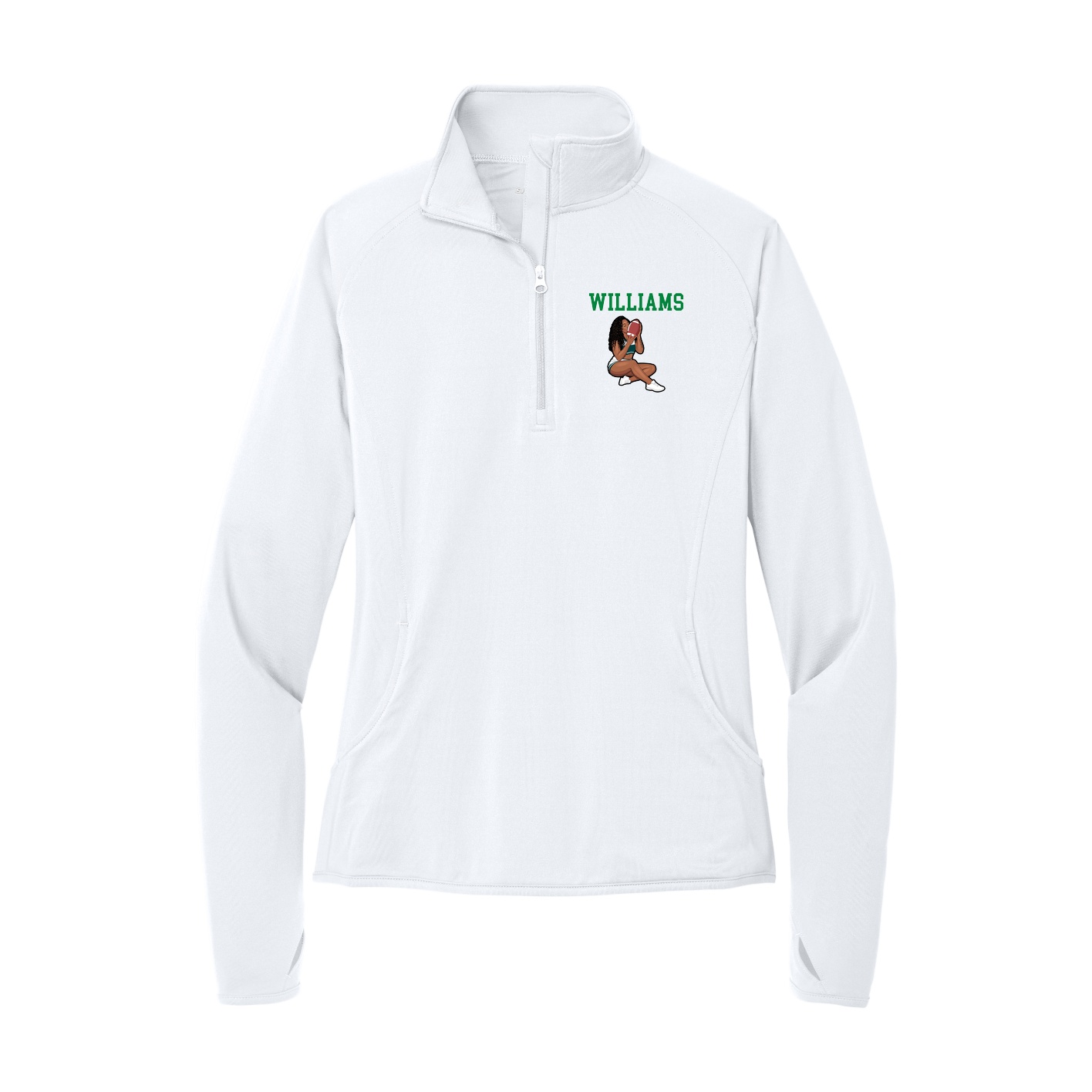 Women's Q-Zip Pullover — Shirsey in White