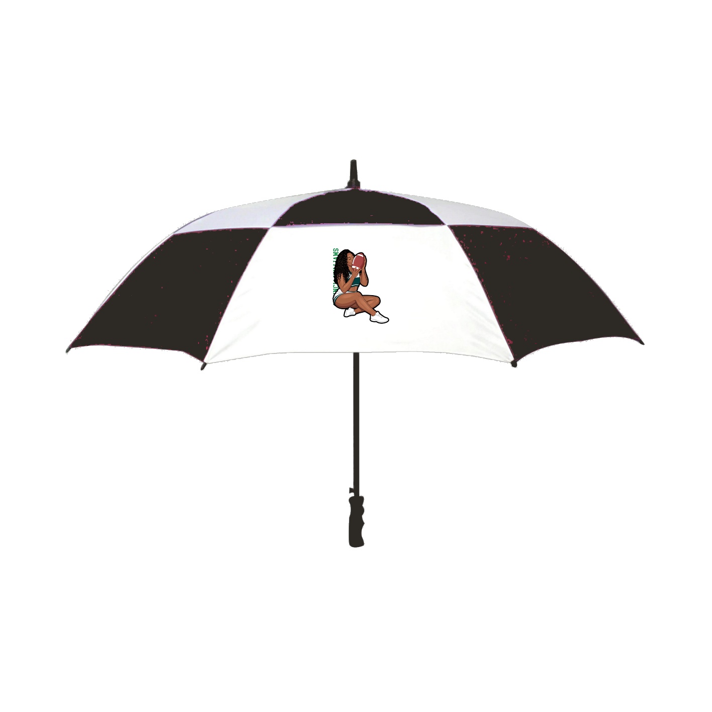 Golf Umbrella — Name Vertical in Black