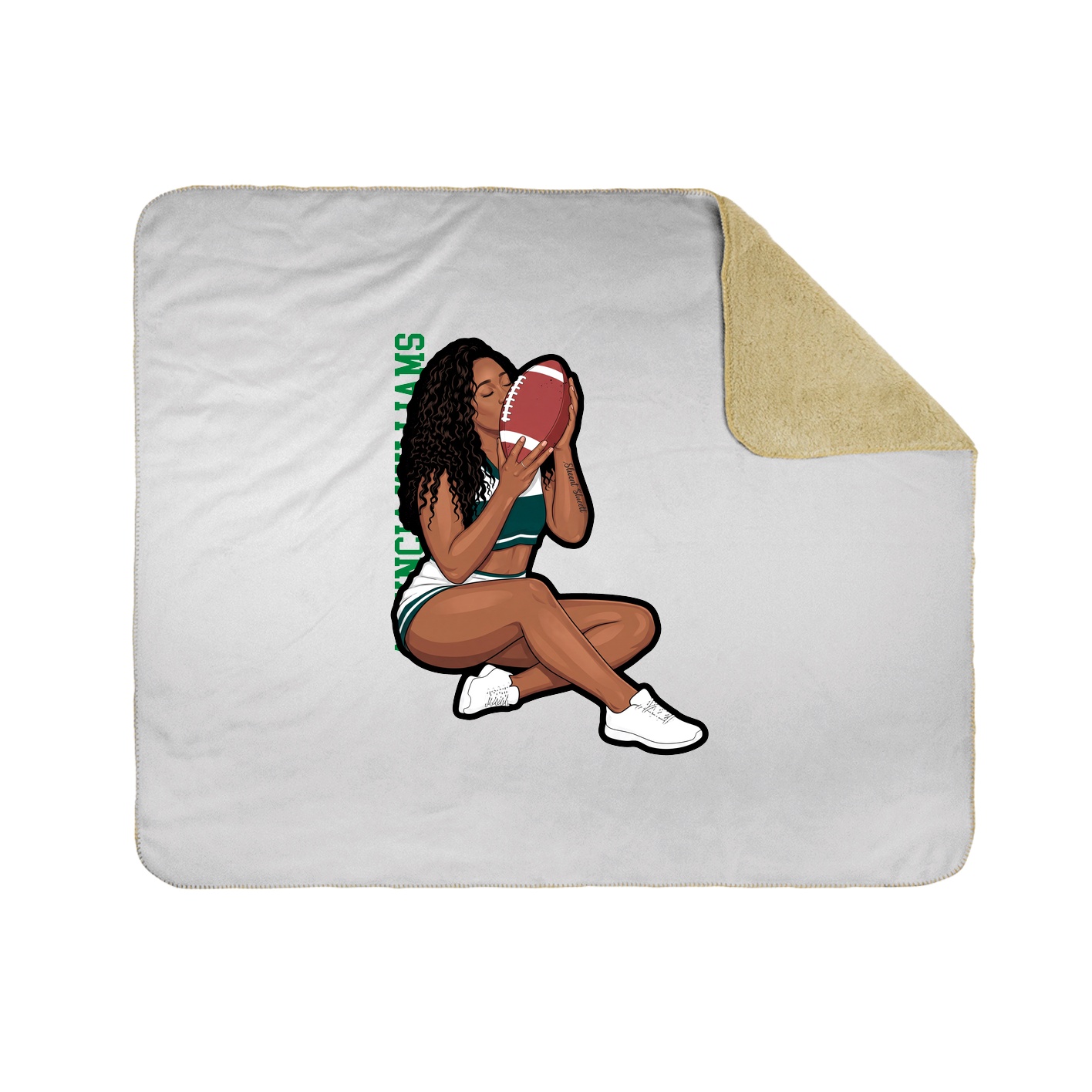 Throw Blanket — Name Vertical in White