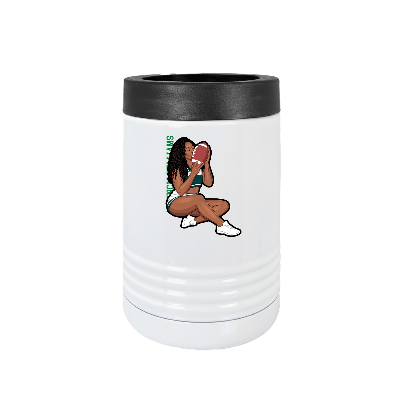 Beverage Holder — Name Vertical in White