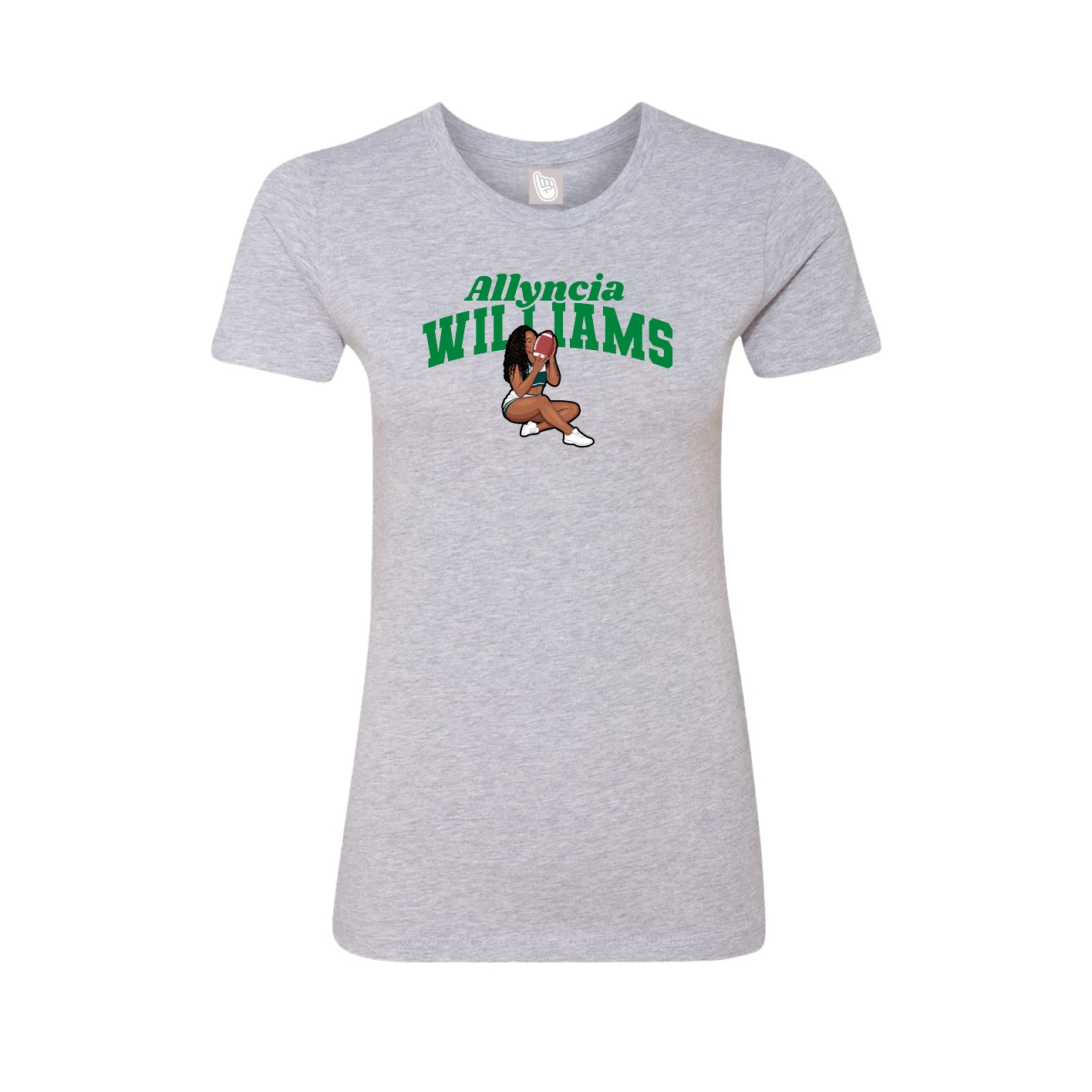 Fitted Women's Tee — Signature Arch in Grey