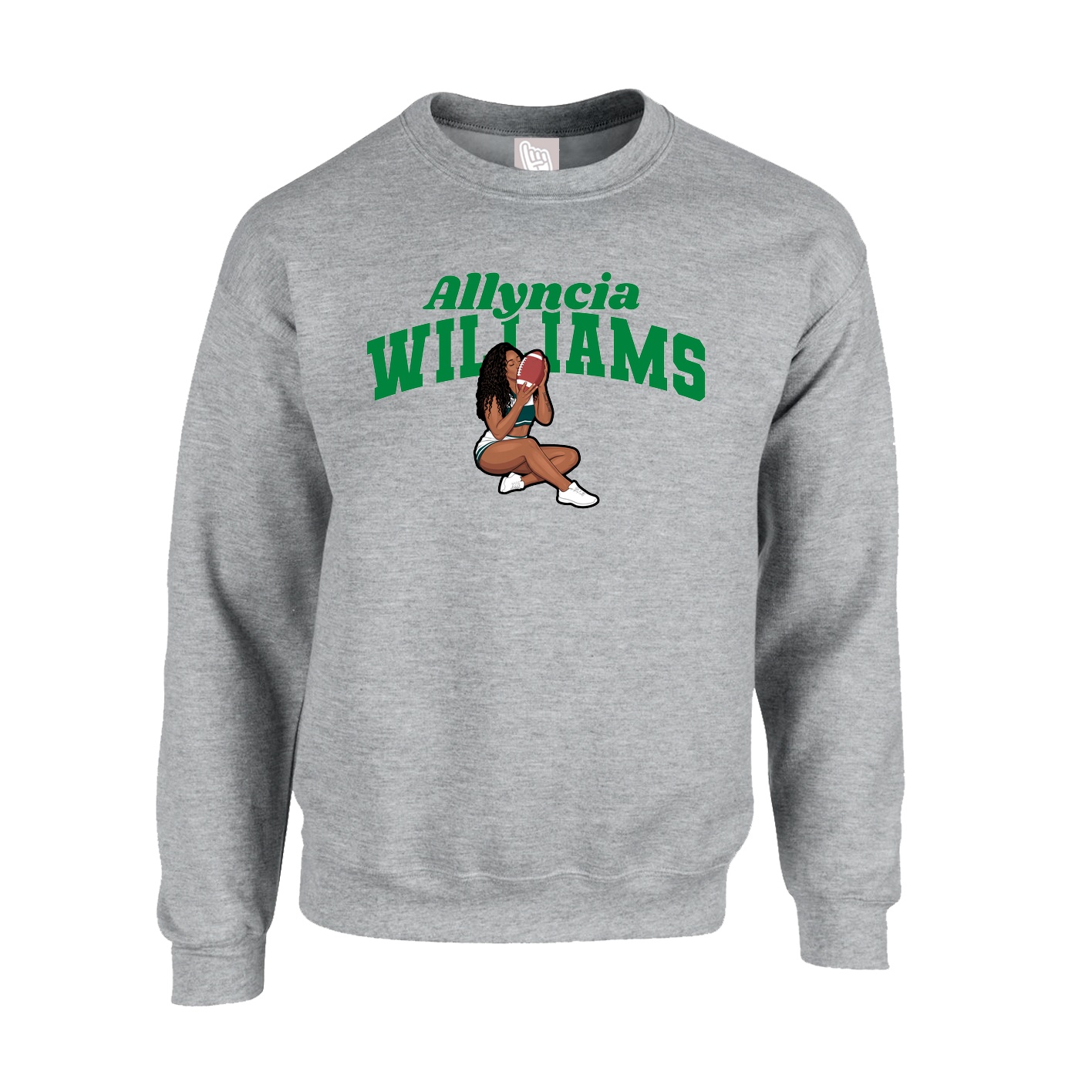 Fleece Crew — Signature Arch in Grey
