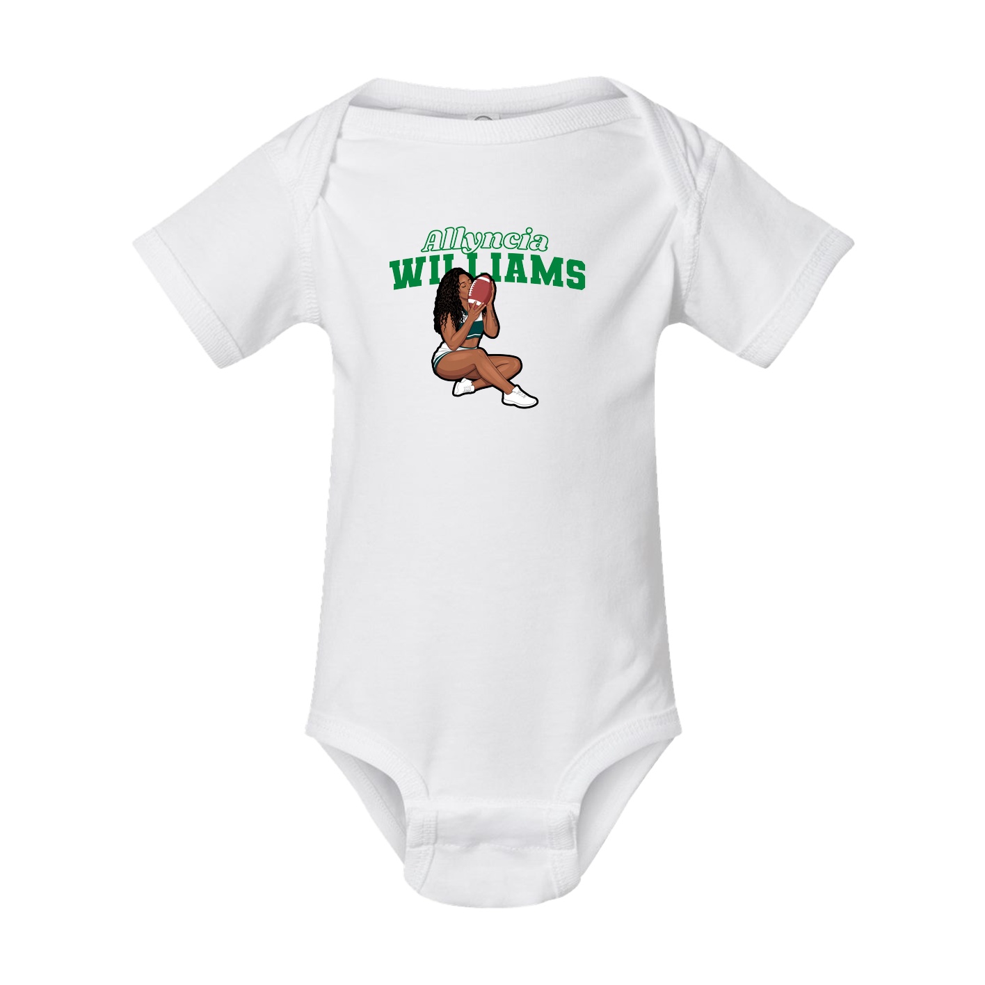 Baby Onesie — Name Arch in White