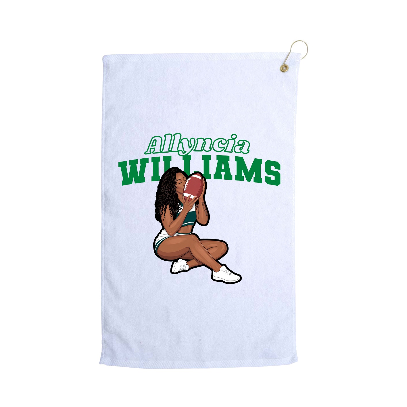 Golf Towel — Name Arch in White