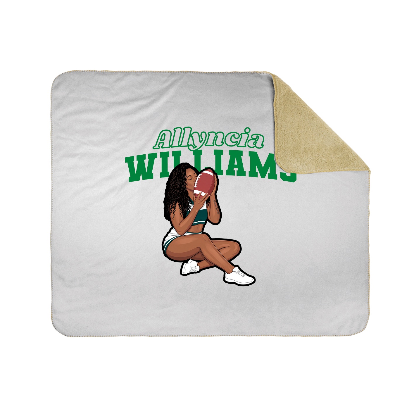Throw Blanket — Name Arch in White