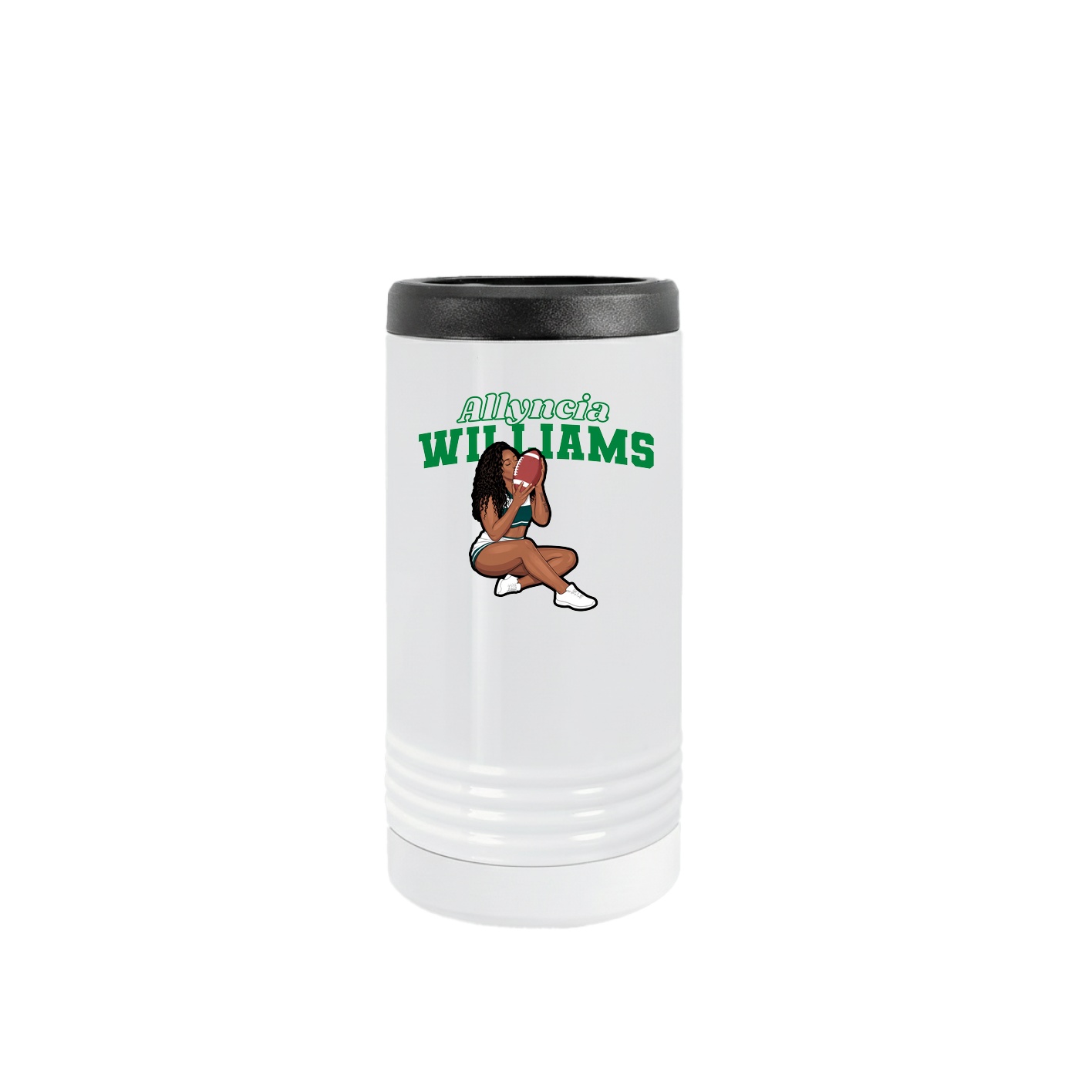 Slim Beverage Holder — Name Arch in White
