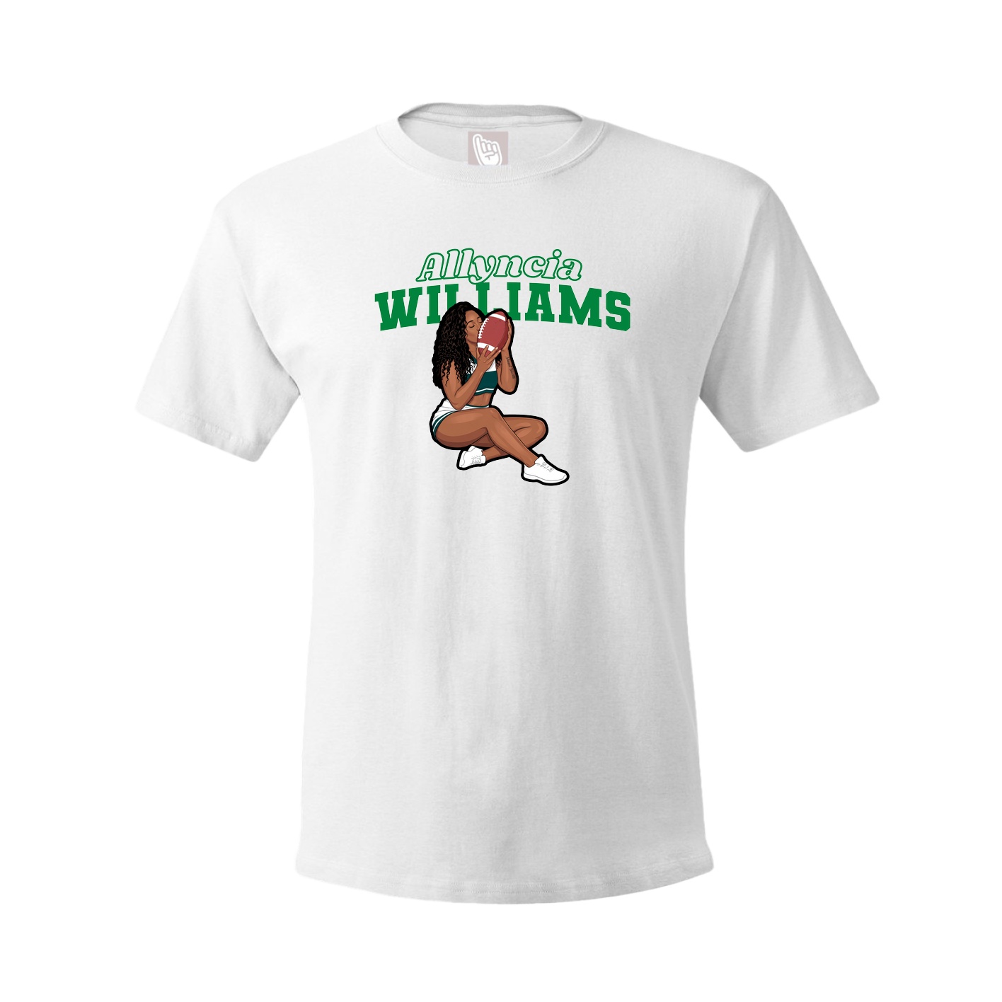 Youth Tee — Name Arch in White