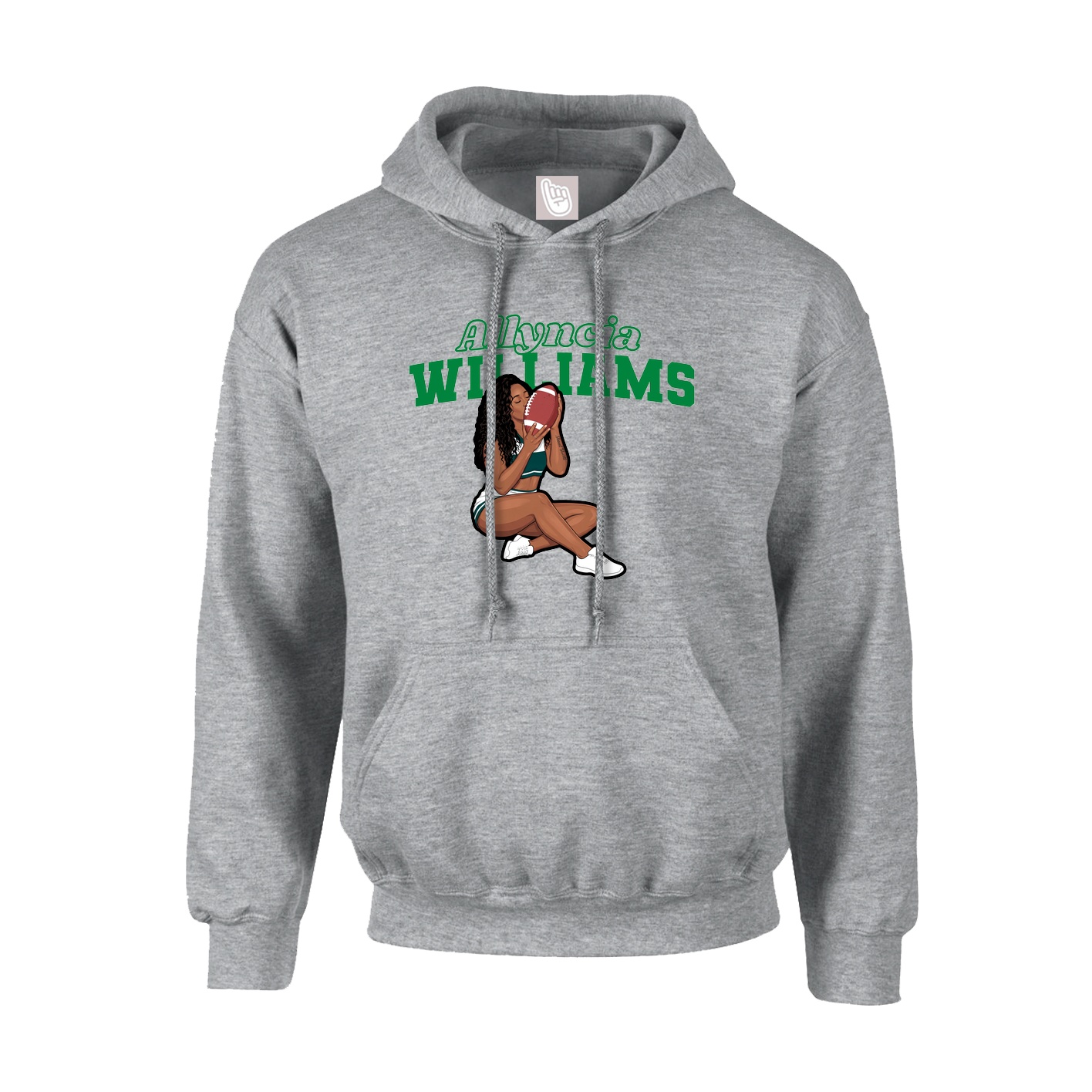 Hoodie — Name Arch in Grey