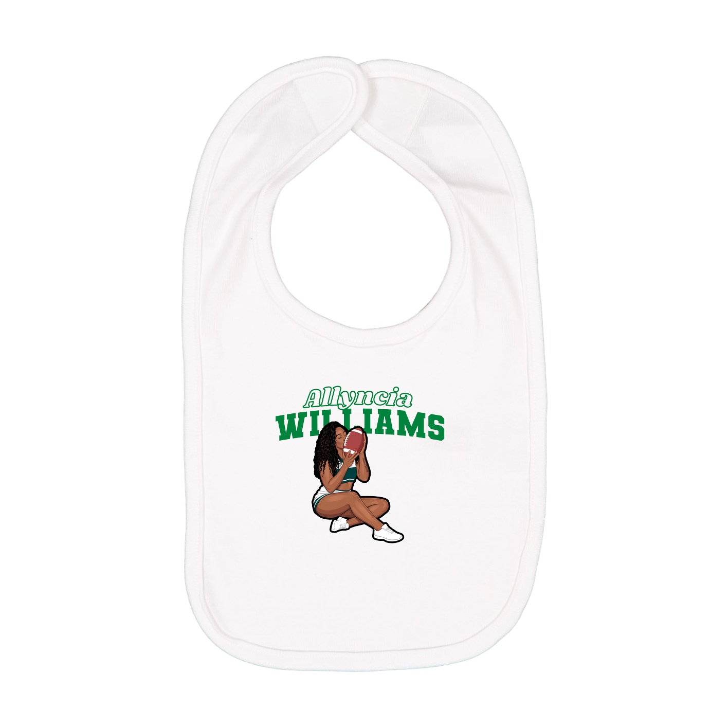 Infant Bib — Name Arch in White