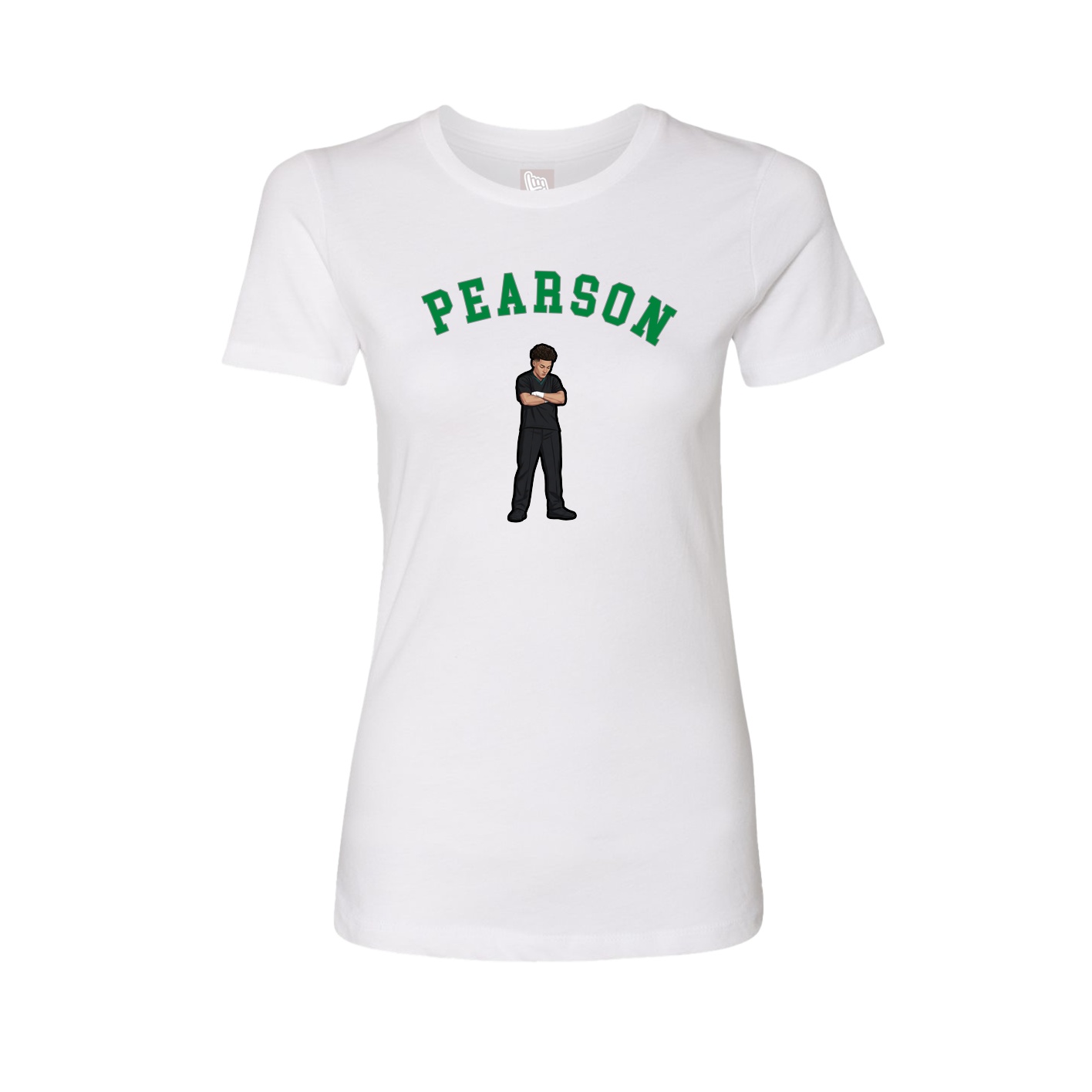 Fitted Women's Tee — Shirsey Arch in White