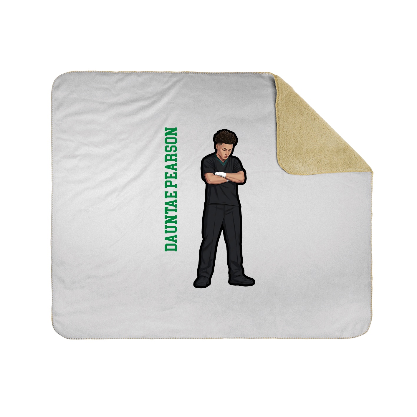Throw Blanket — Name Vertical in White