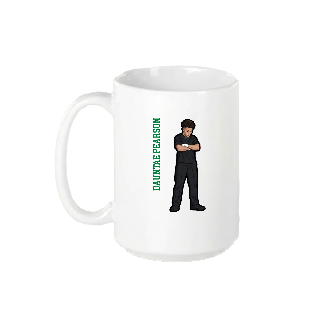 15oz Coffee Mug — Name Vertical in White