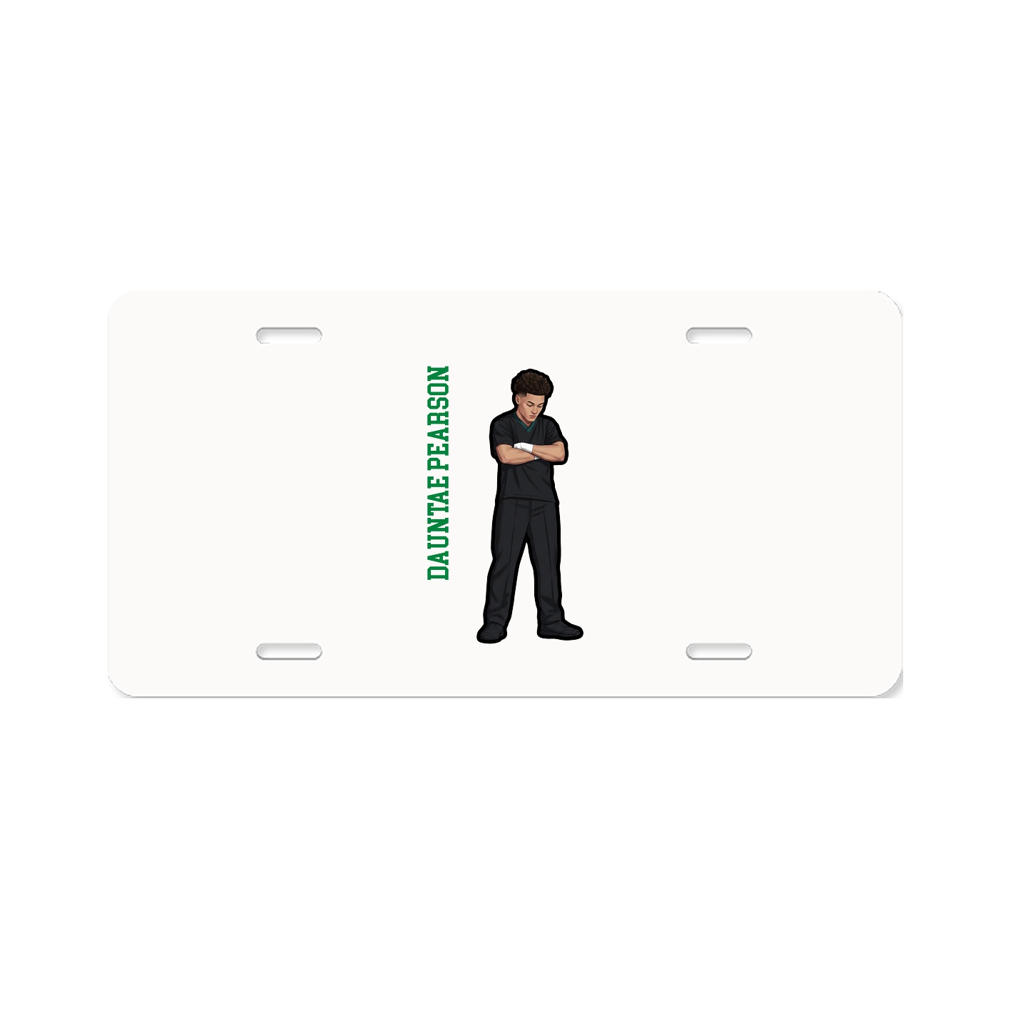 License Plate — Name Vertical in Classic