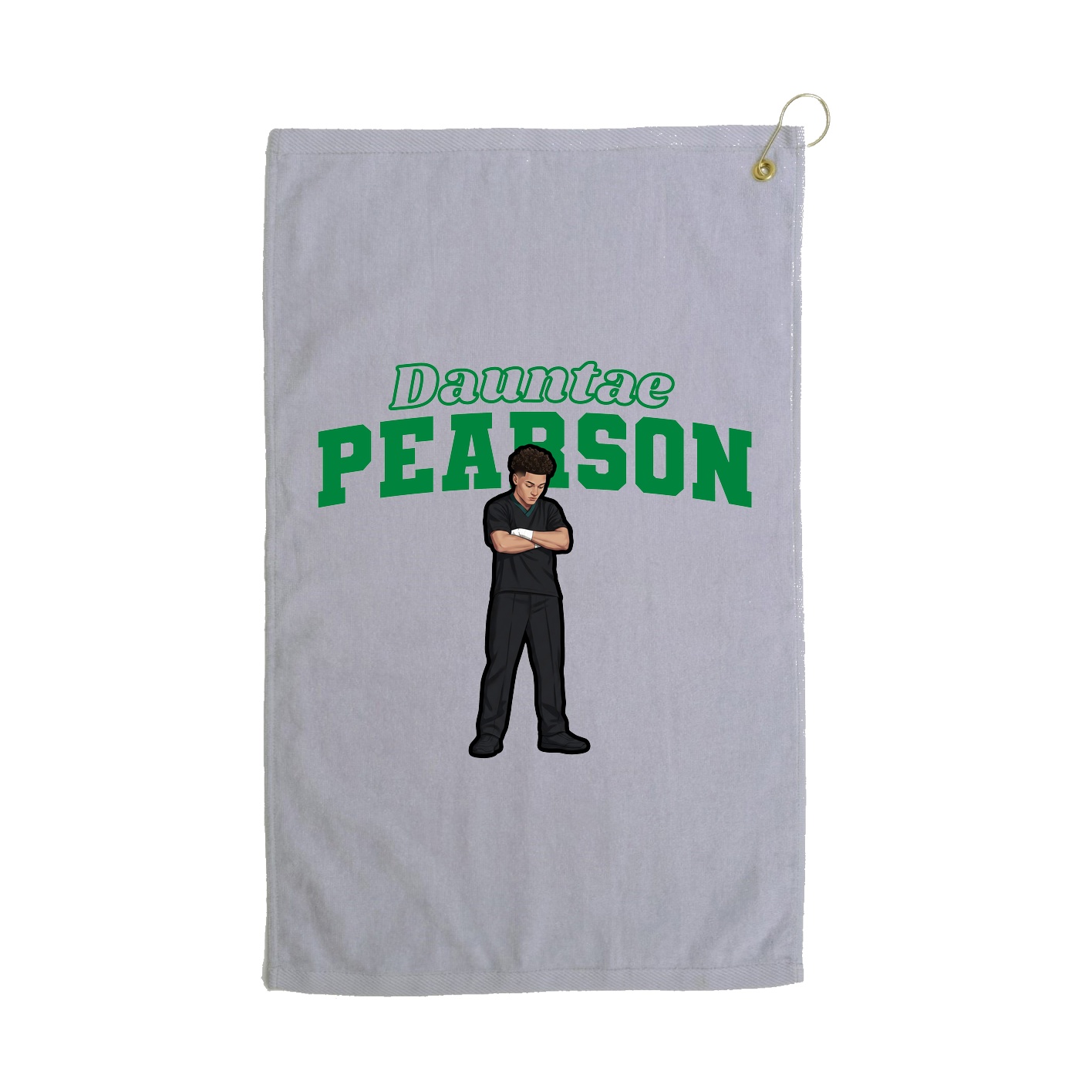 Golf Towel — Name Arch in Grey