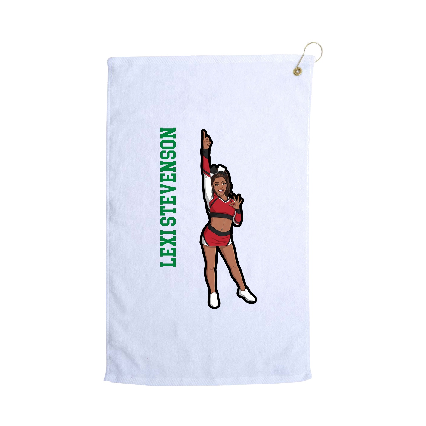 Golf Towel — Name Vertical in White