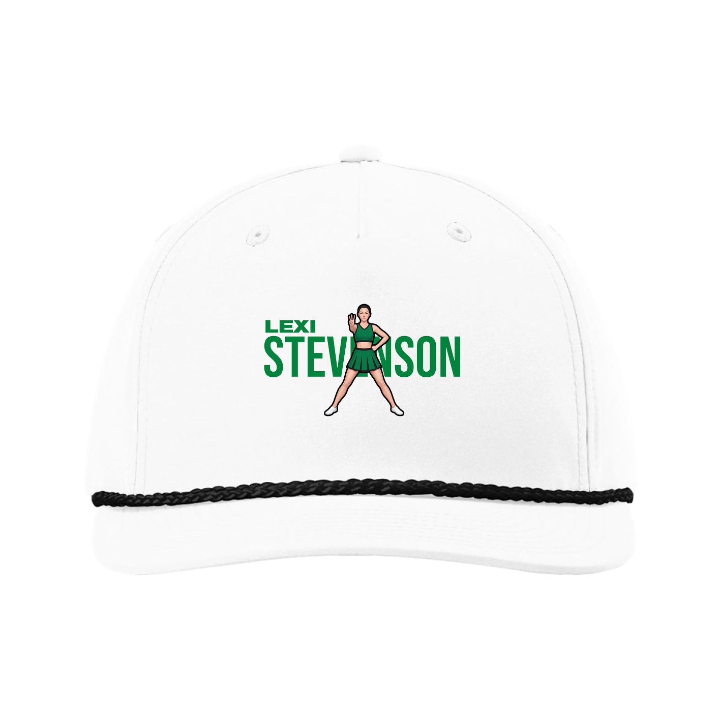 Five-Panel Classic Rope Cap — Player Name in White