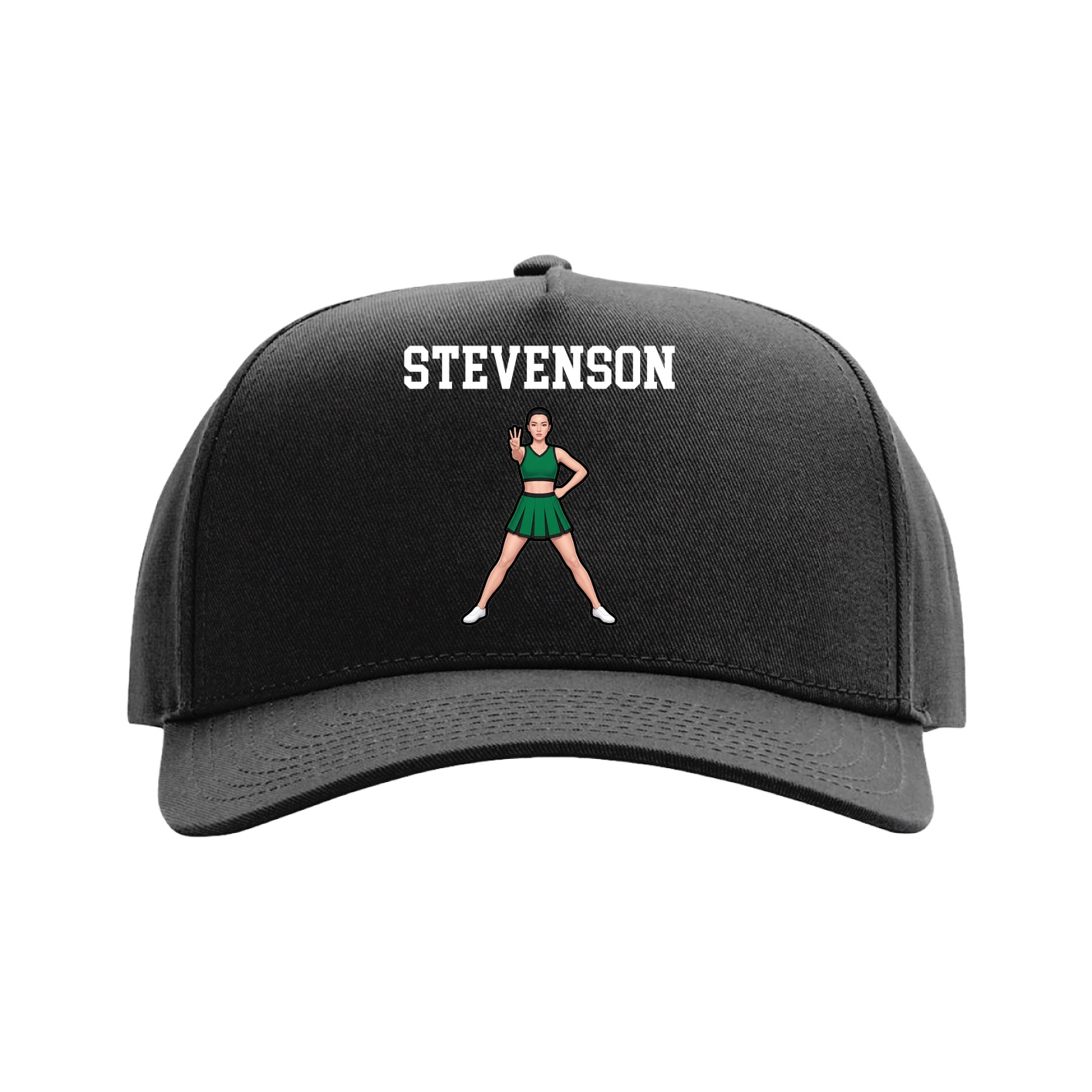 Full Fabric Five-Panel Champ Cap — Shirsey in Black