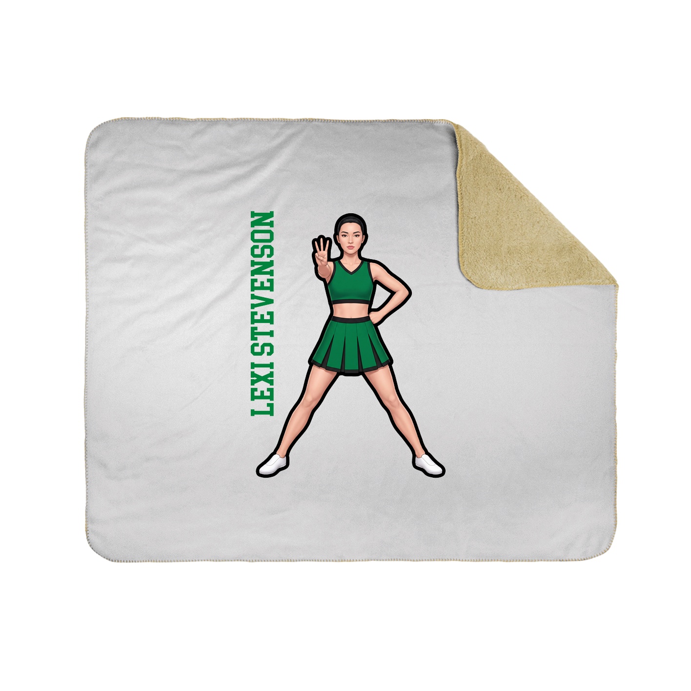 Throw Blanket — Name Vertical in White