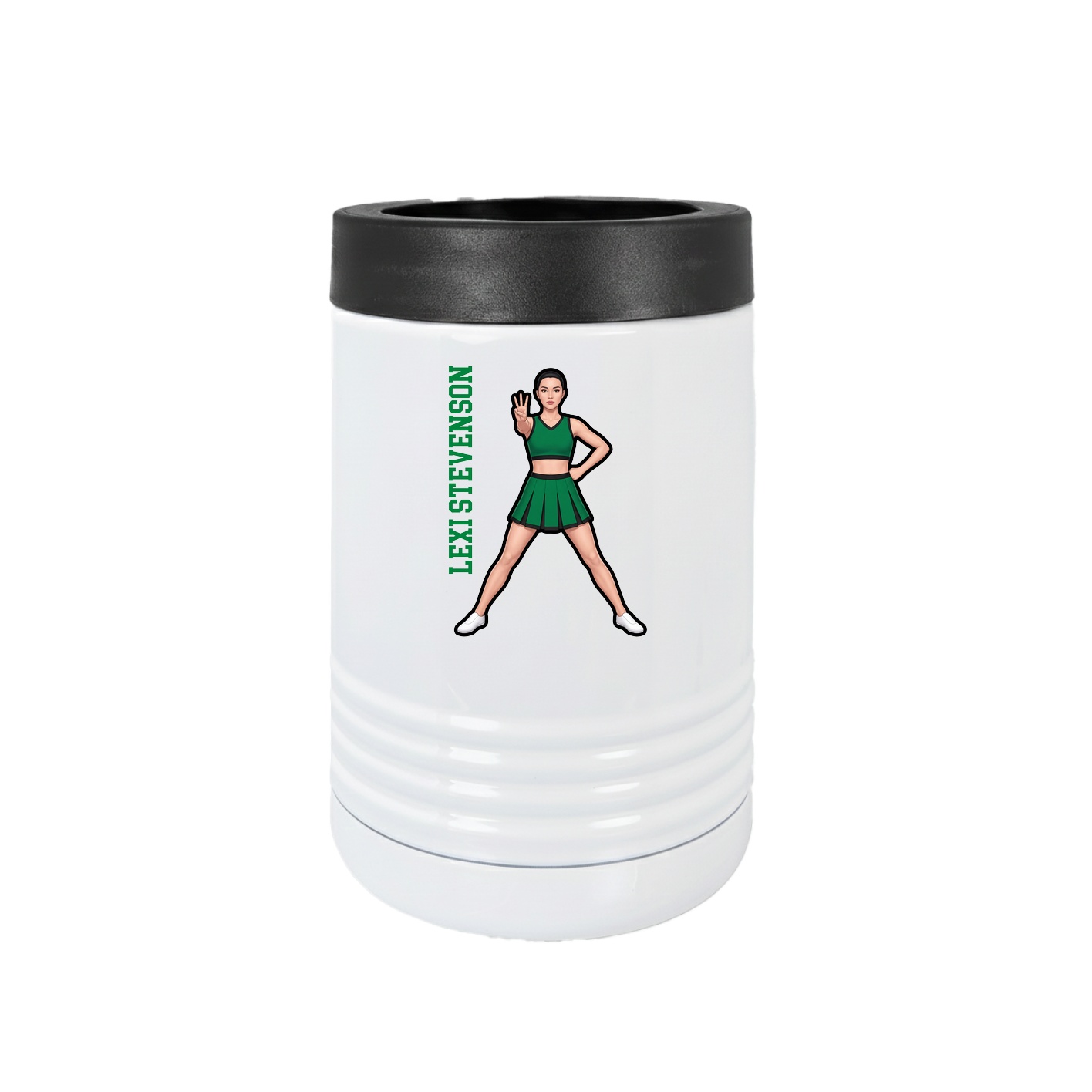 Beverage Holder — Name Vertical in White