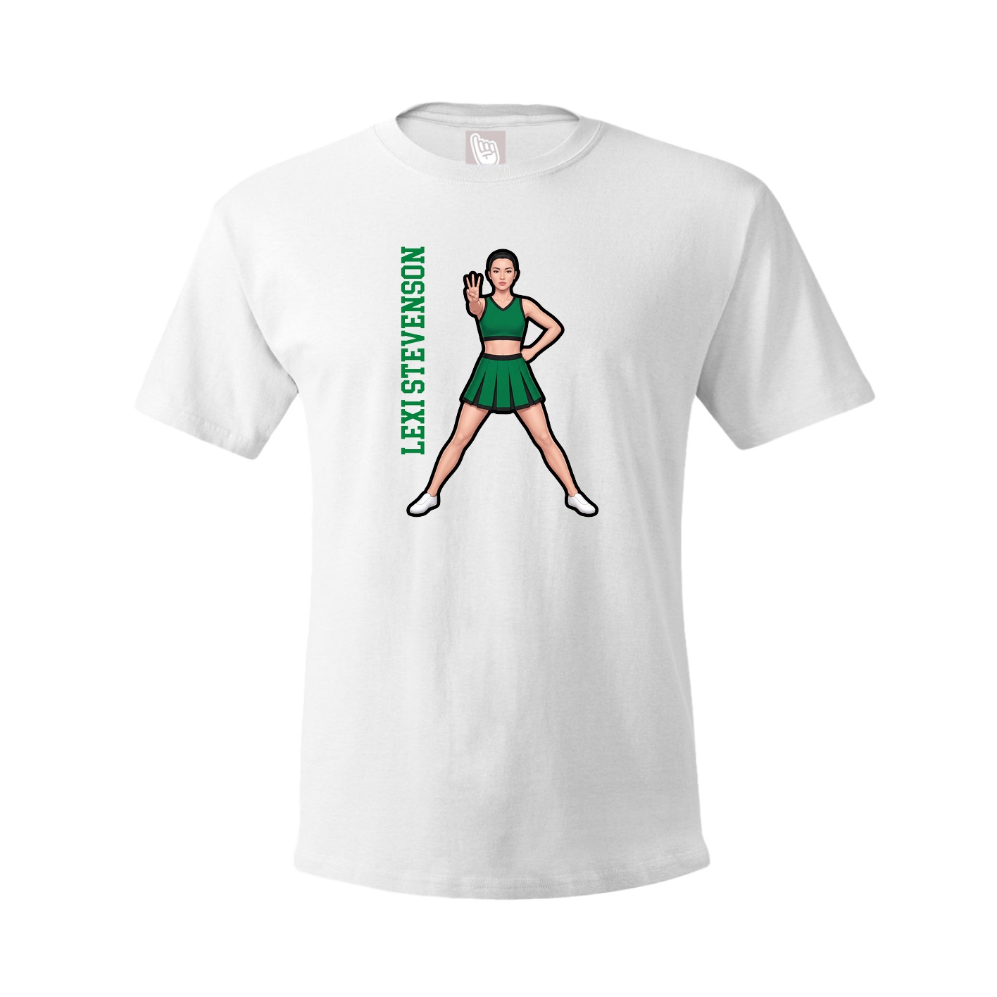 Youth Tee — Name Vertical in White