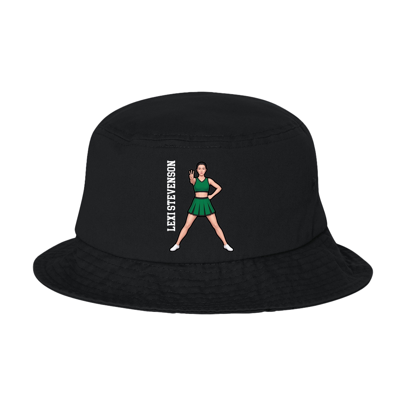 Bucket Cap — Name Vertical in Black