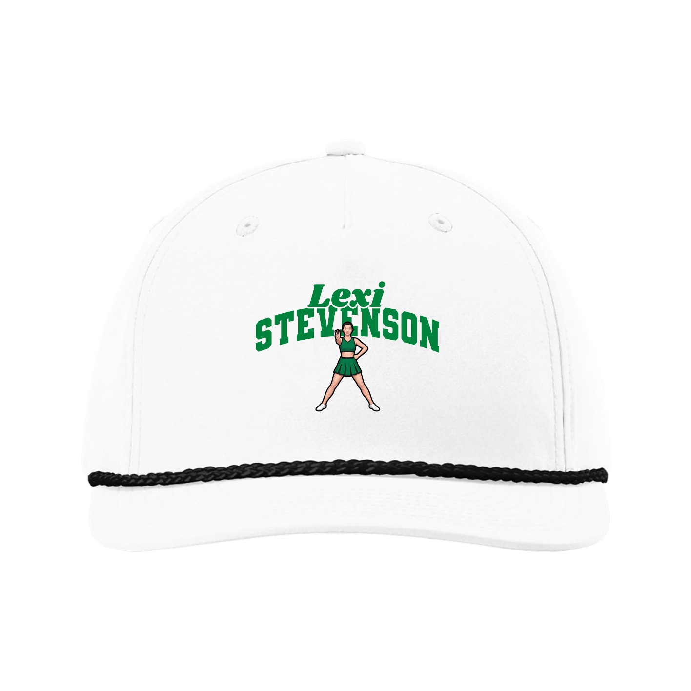 Five-Panel Classic Rope Cap — Signature Arch in White