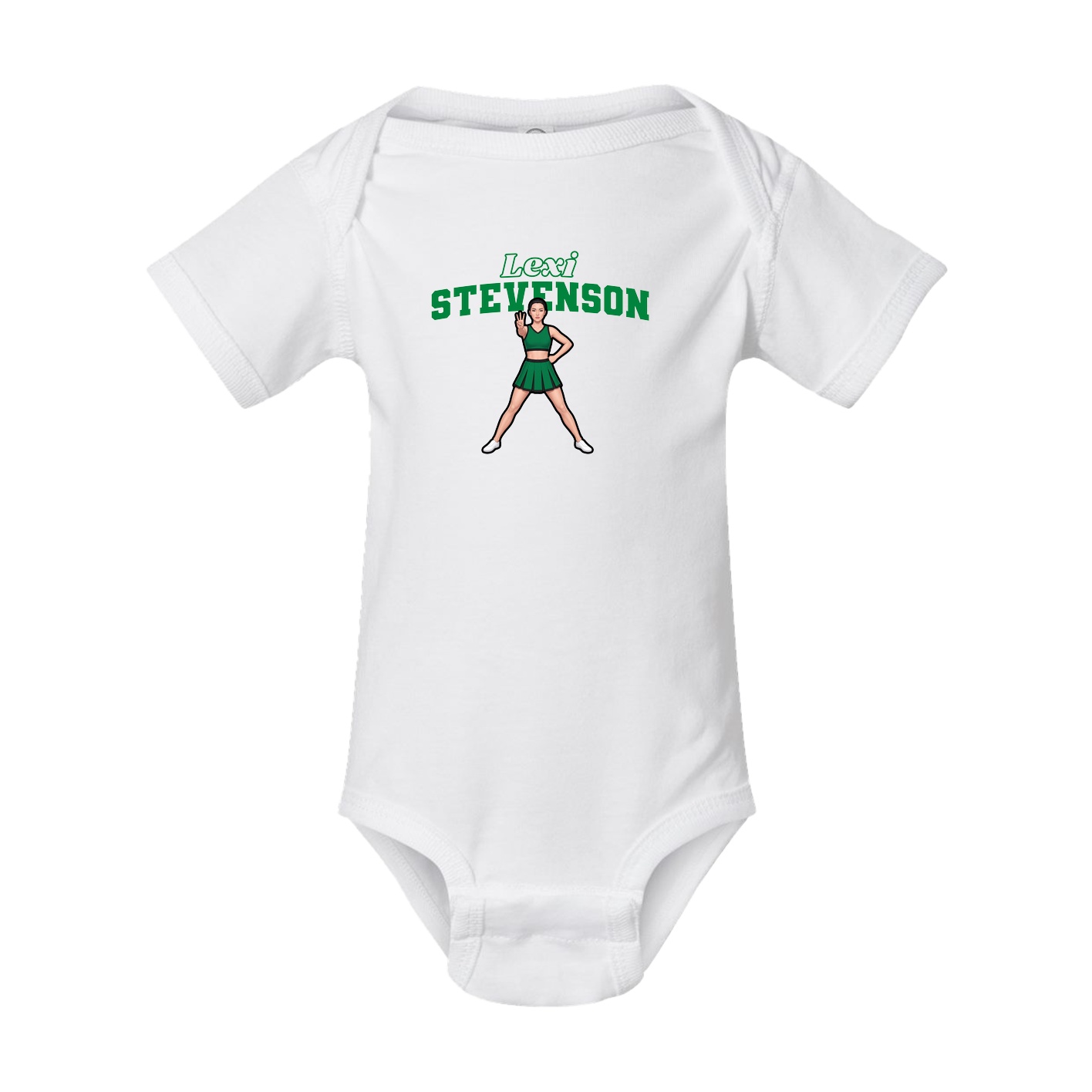 Baby Onesie — Name Arch in White