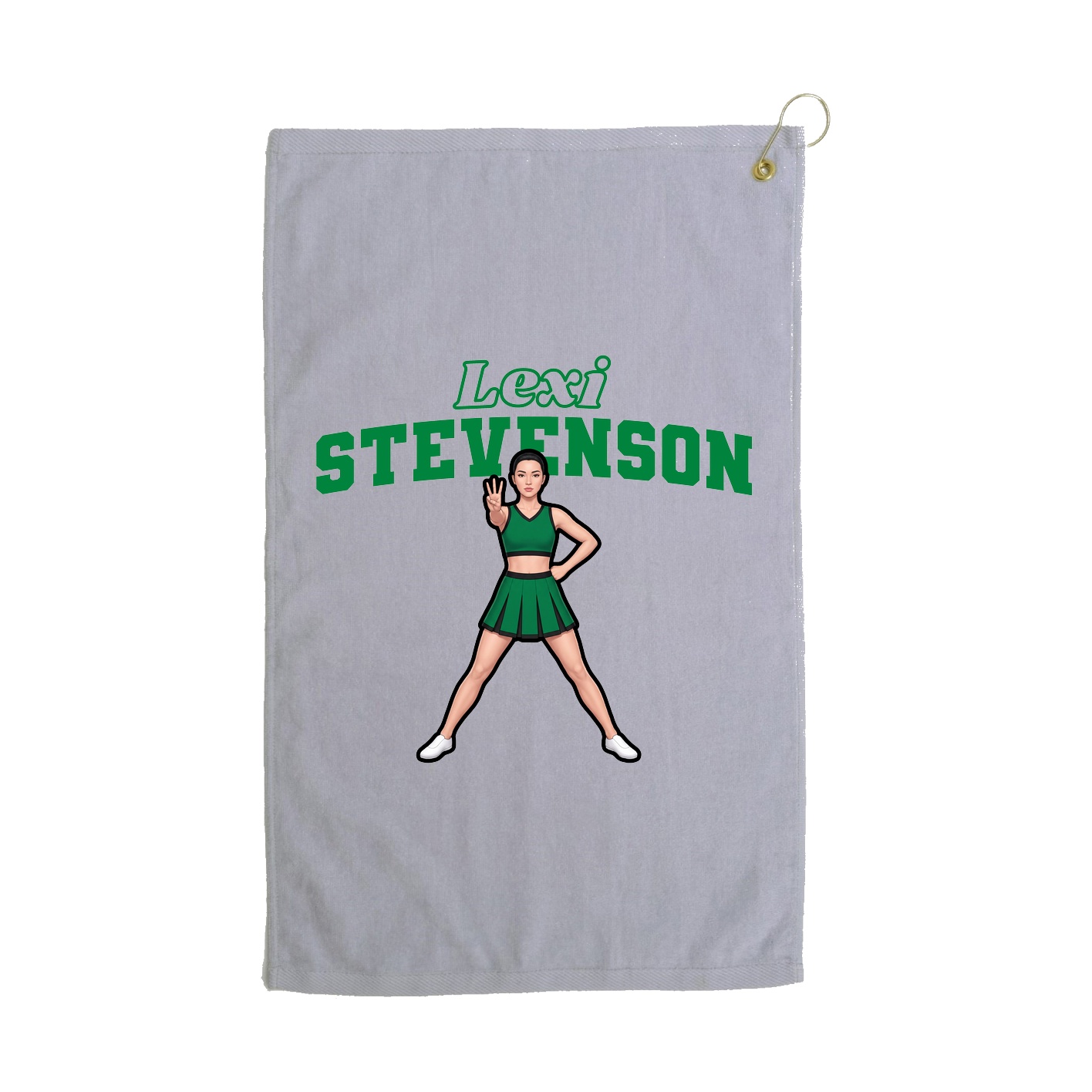 Golf Towel — Name Arch in Grey