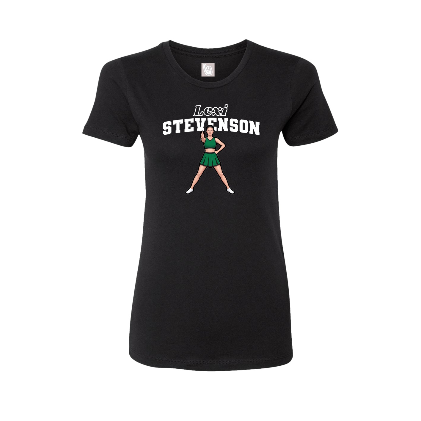 Fitted Women's Tee — Name Arch in Black
