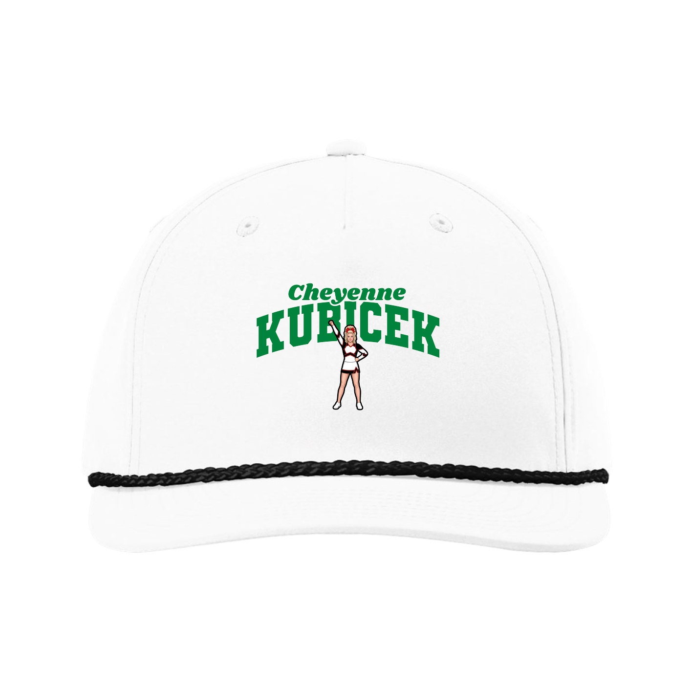 Five-Panel Classic Rope Cap — Signature Arch in White