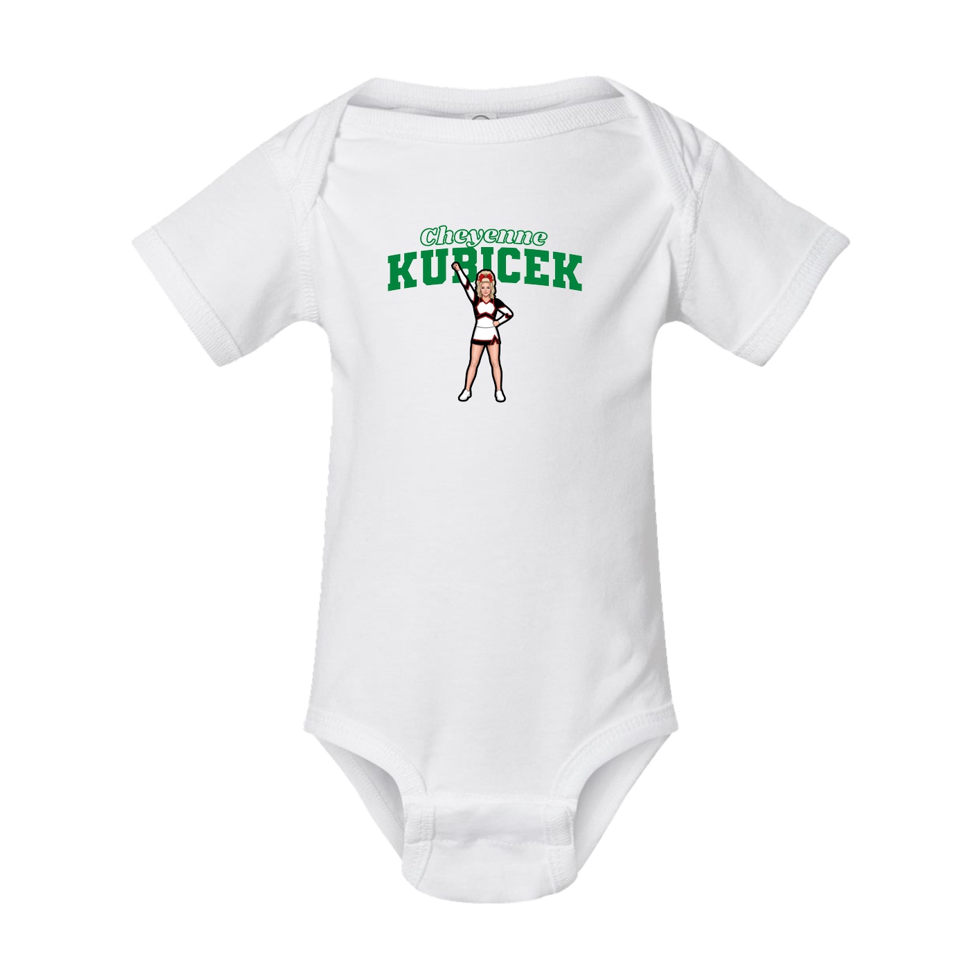 Baby Onesie — Name Arch in White