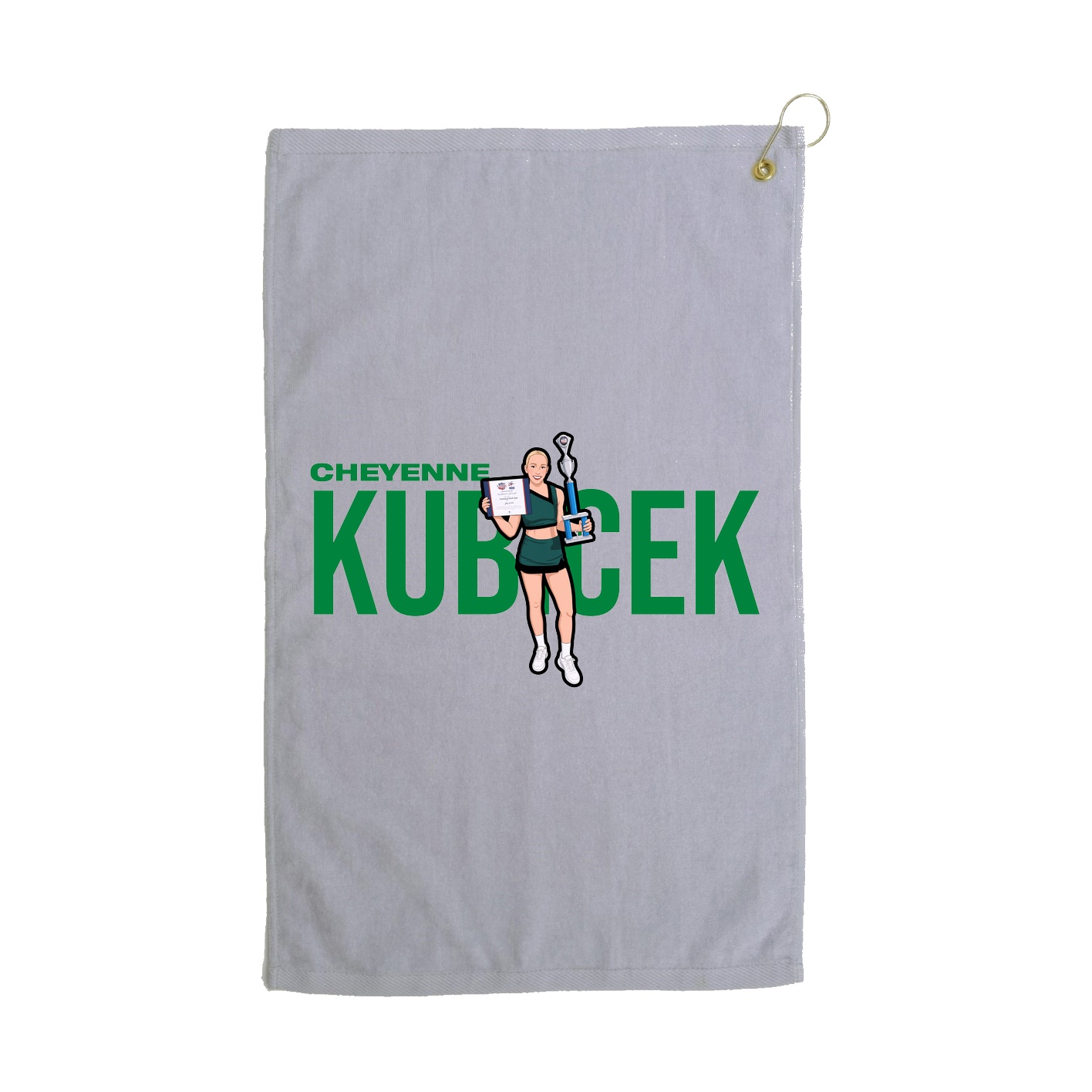 Golf Towel — Player Name in Grey
