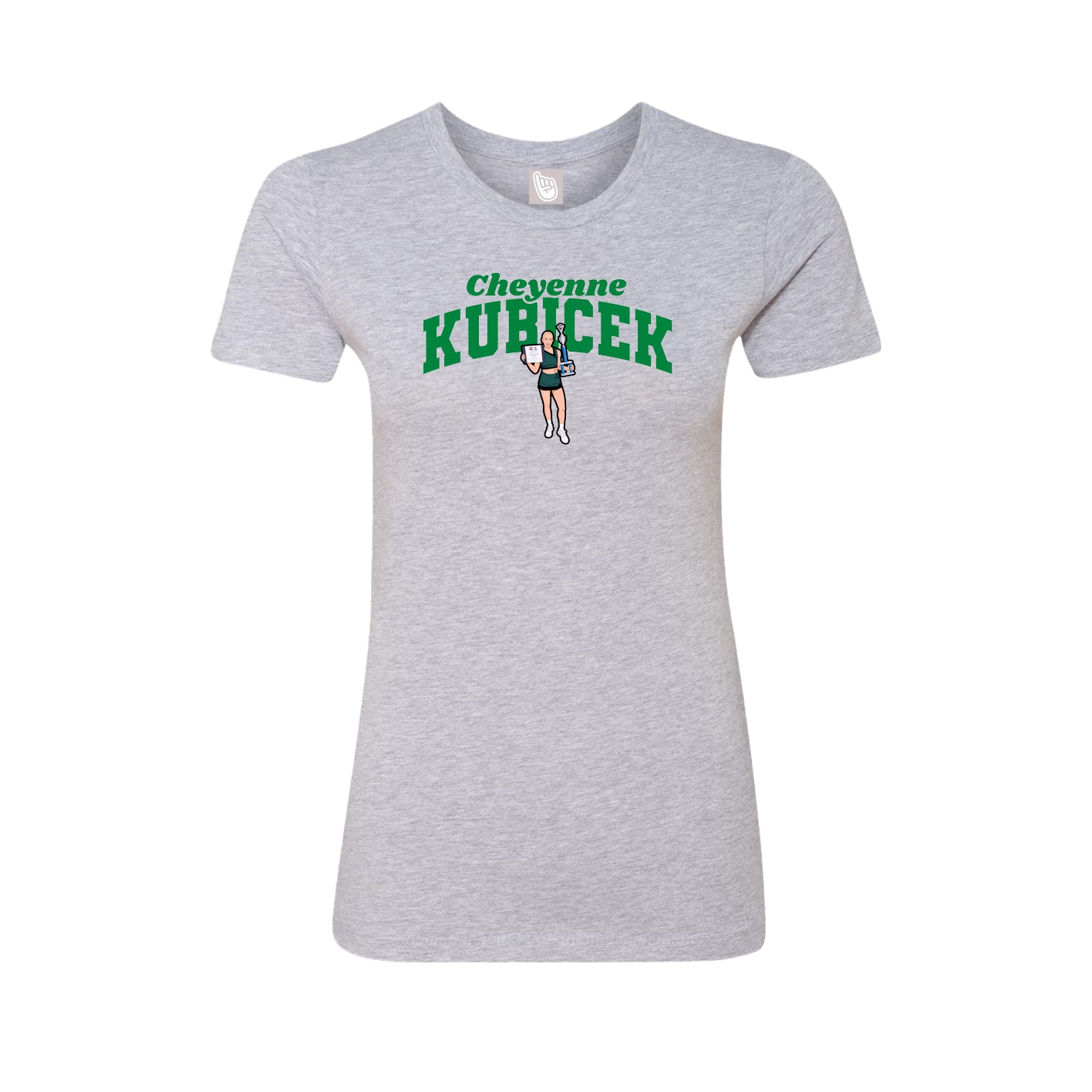 Fitted Women's Tee — Signature Arch in Grey