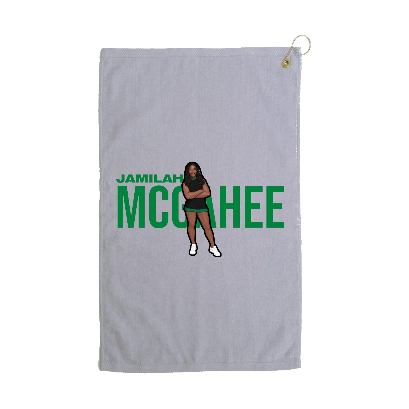Golf Towel — Player Name in Grey