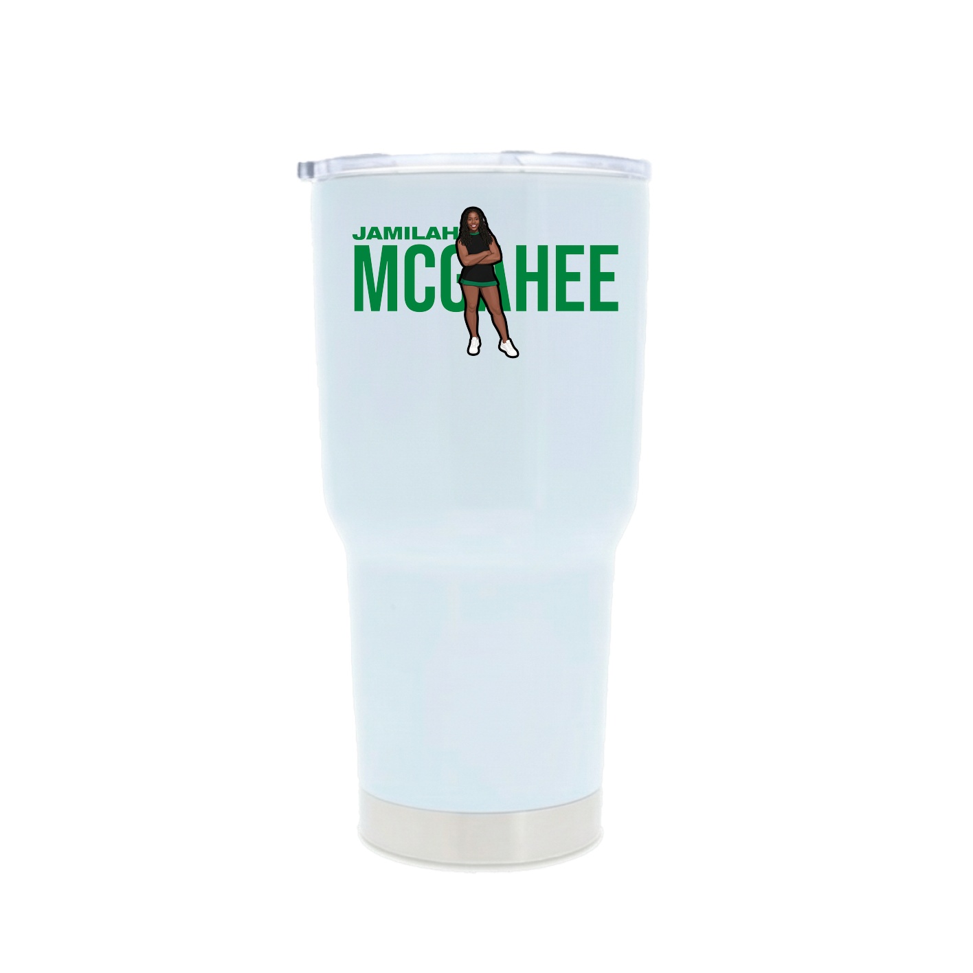 30oz Stainless Steel Tumbler — Player Name in White