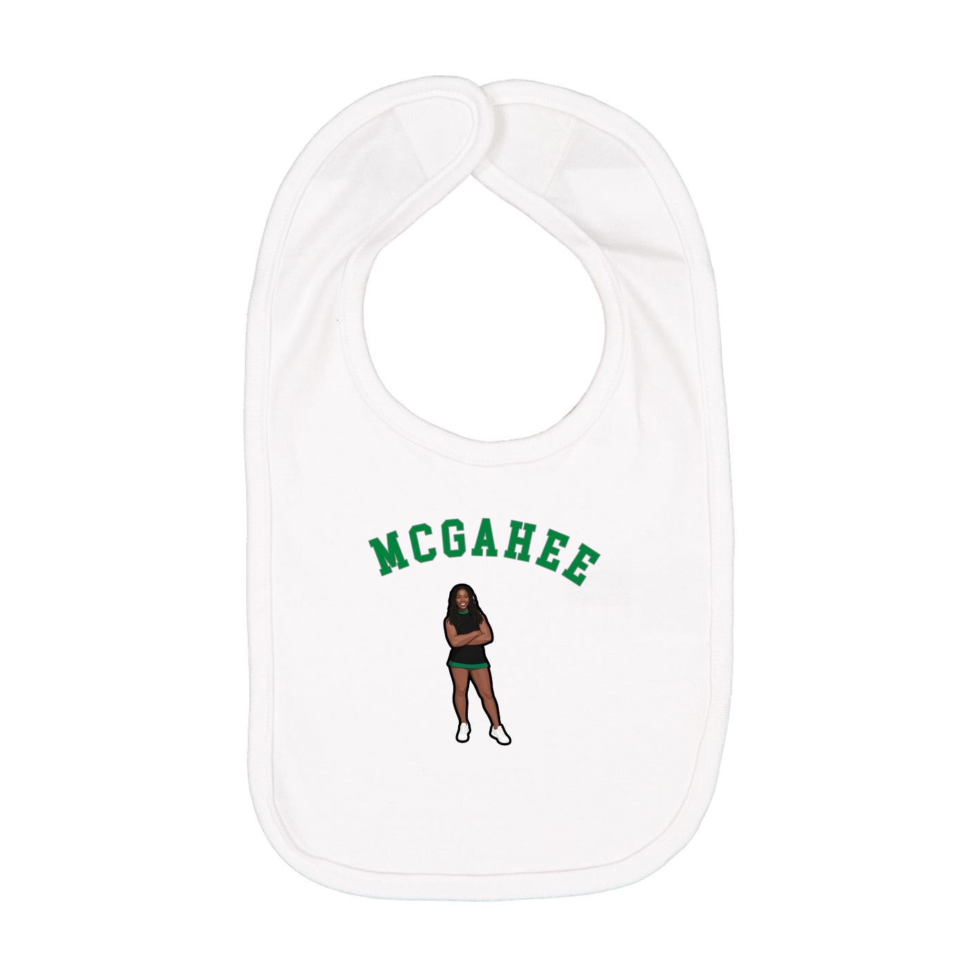 Infant Bib — Shirsey Arch in White
