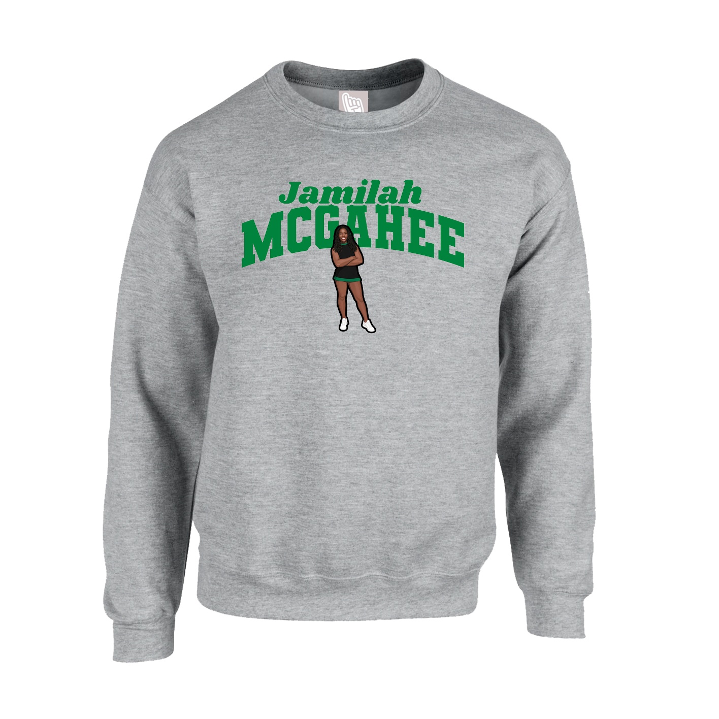 Fleece Crew — Signature Arch in Grey