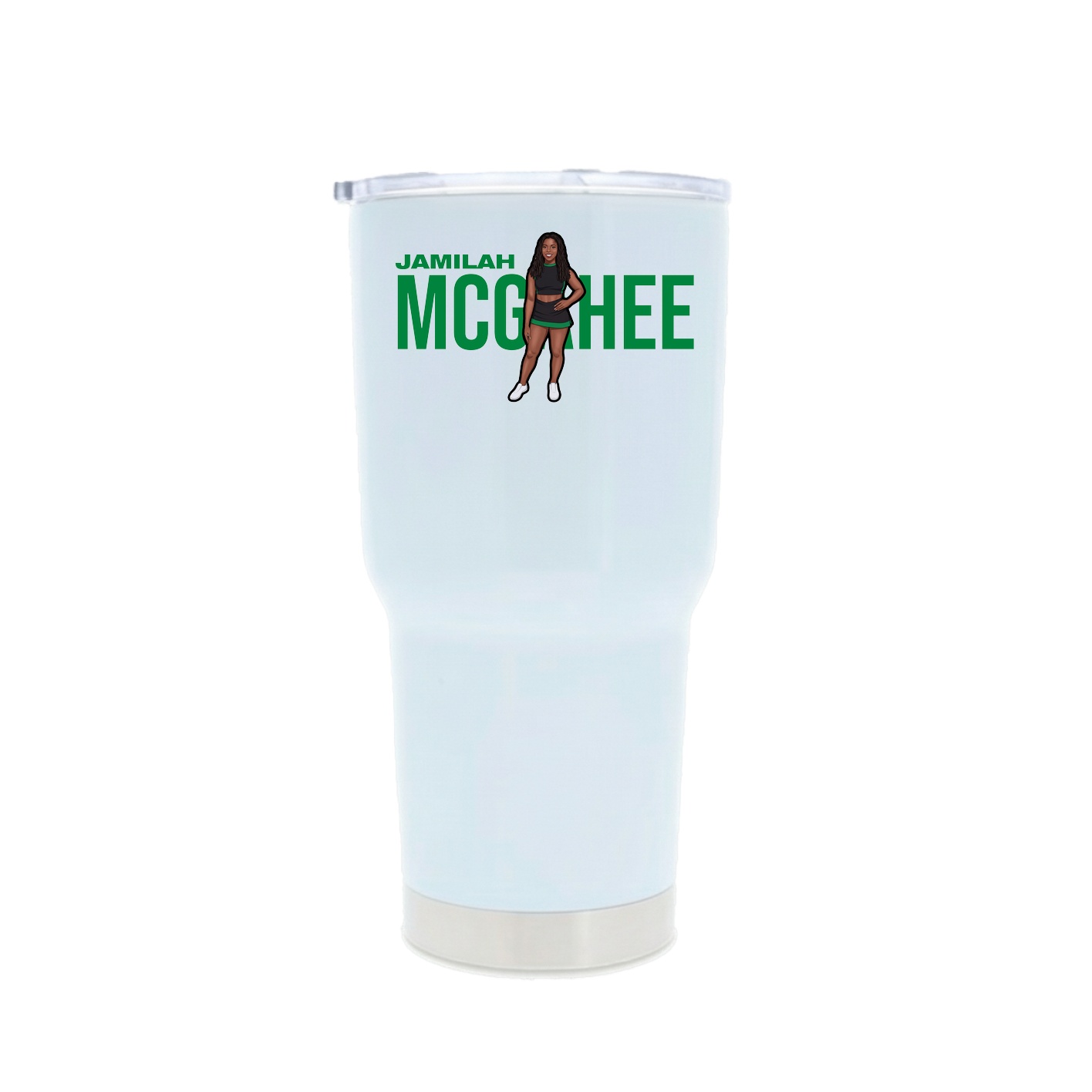 30oz Stainless Steel Tumbler — Player Name in White