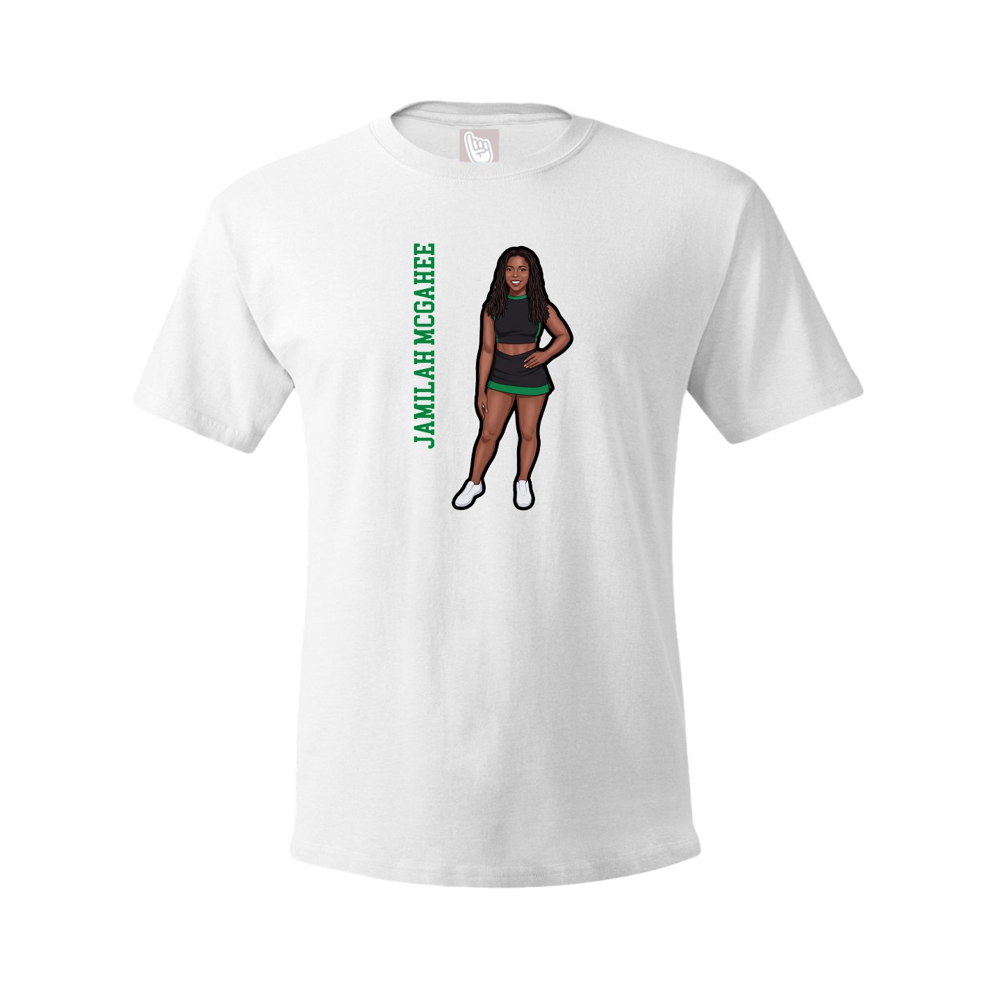 Tee — Name Vertical in White