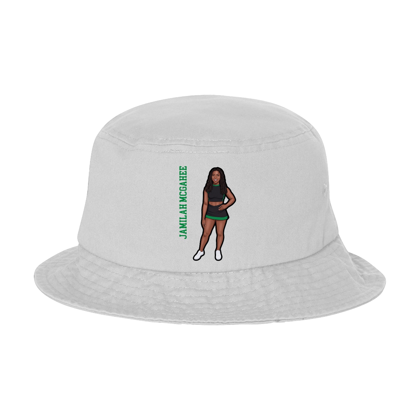 Bucket Cap — Name Vertical in White