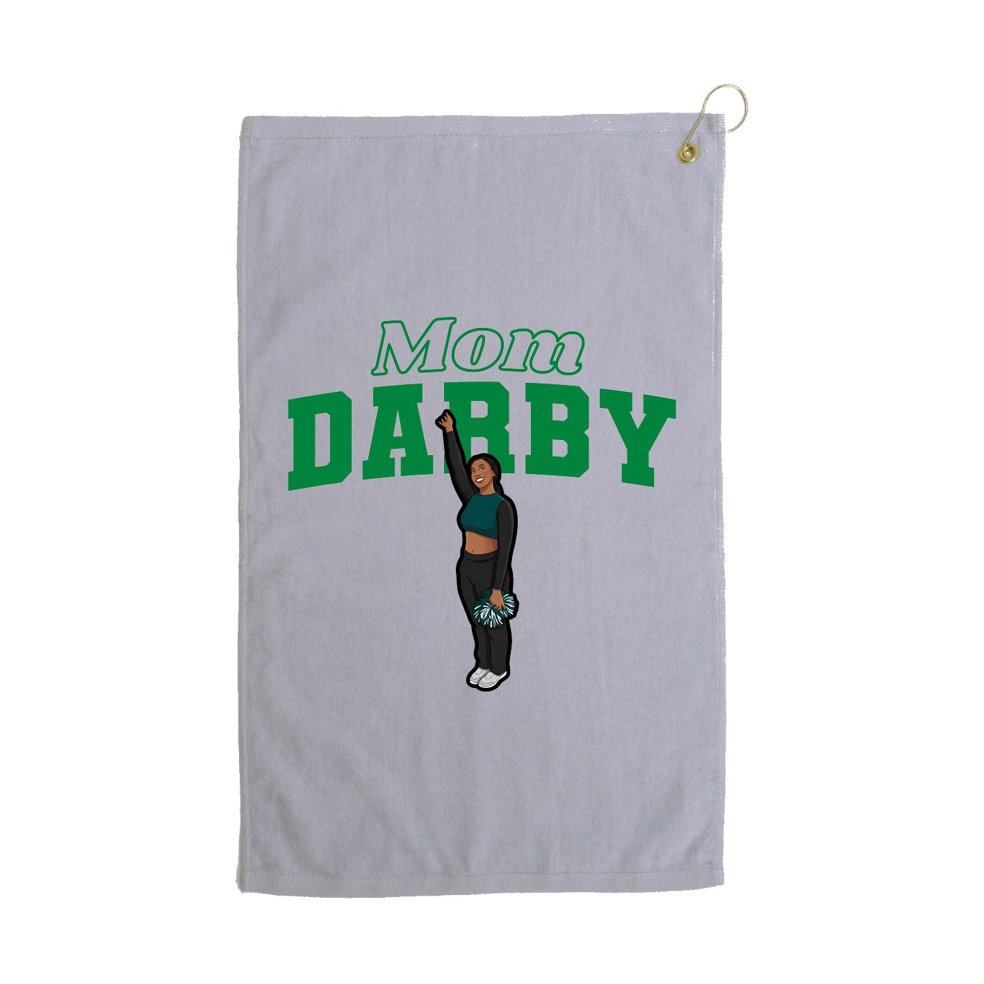 Golf Towel — Mothers Day Block in Grey